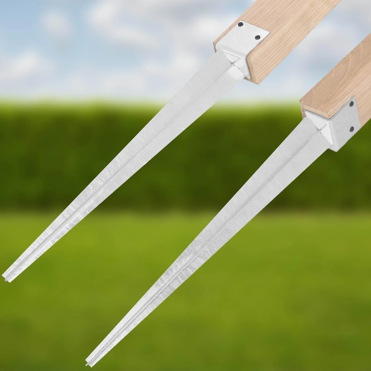KOTARBAU® Podstawa Słupa L - 500 mm - Kotwa Wbijana - Wspornik do Ogrodzeń Pergoli Altany - 50 x 60 mm - Stalowy