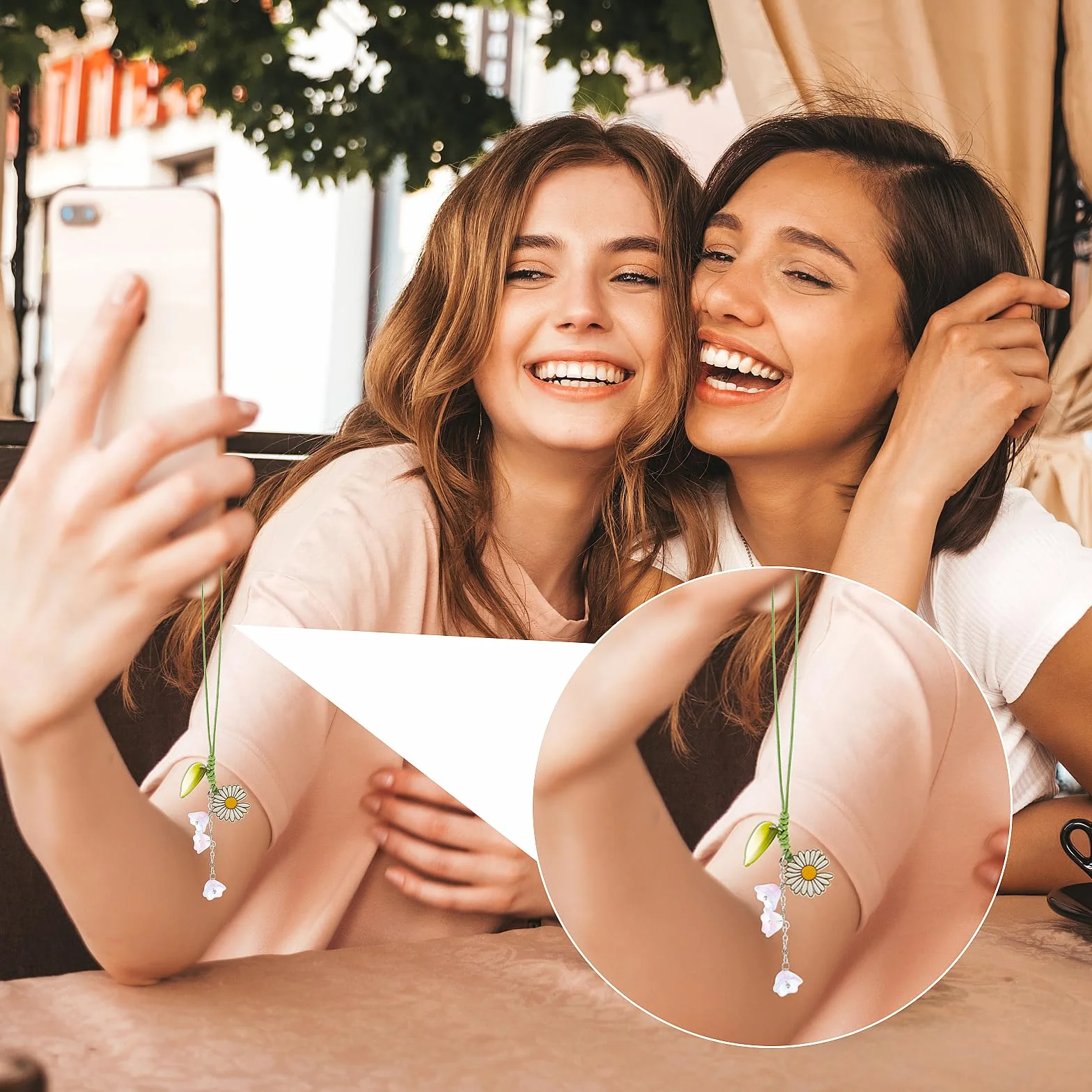 cobee 4-pak kreatywne zawieszki na telefon komórkowy samochód tulipan design pasek na telefon ładny brelok ze smyczą
