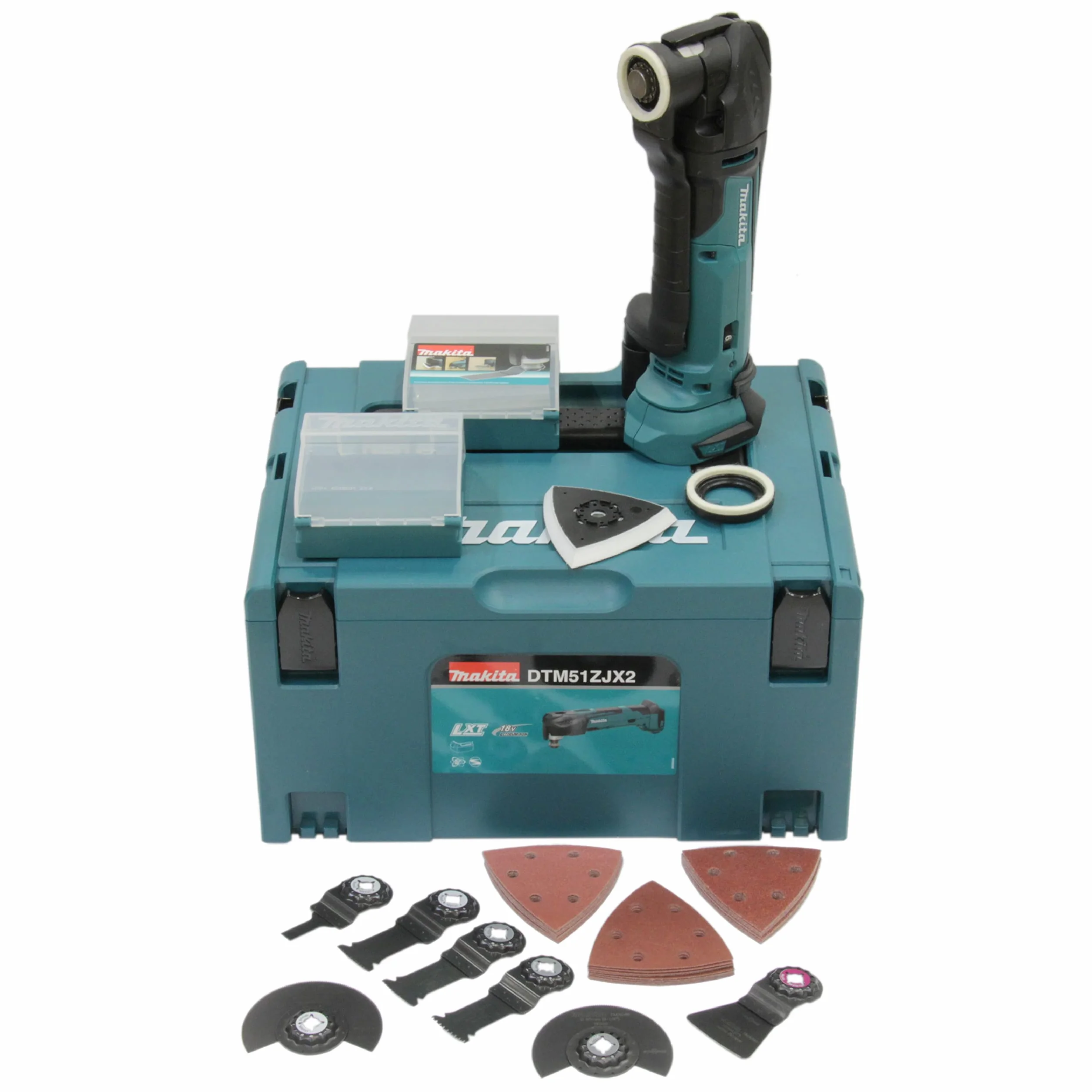 Makita DTM51ZJX2 Narzędzie wielofunkcyjne z 38 akcesoriami + etui Makpac