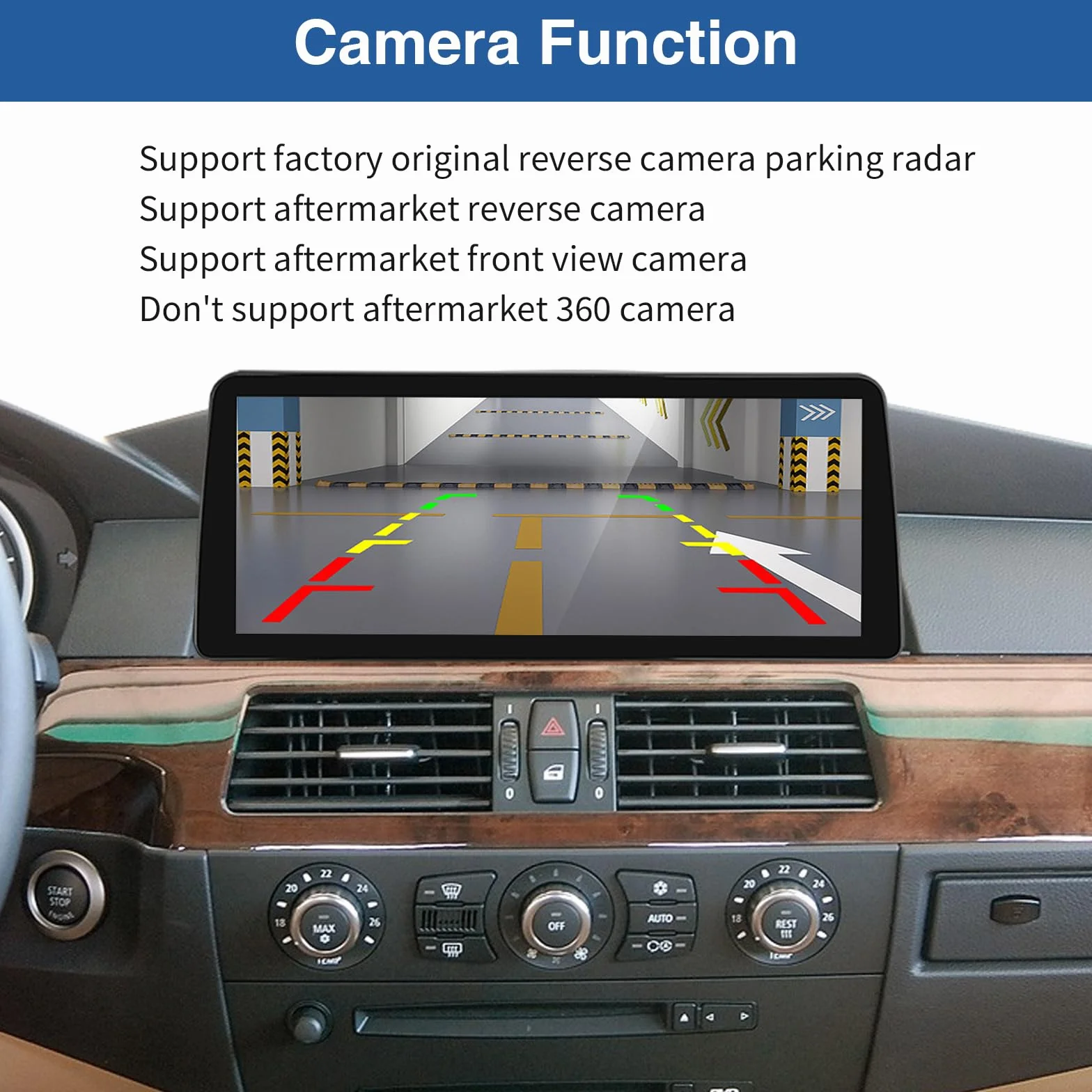 Road Top 12.3 calowe radio samochodowe ekran dotykowy Bezprzewodowy Carplay Android Auto dla BMW 5 Series E60/E61 2003-2008