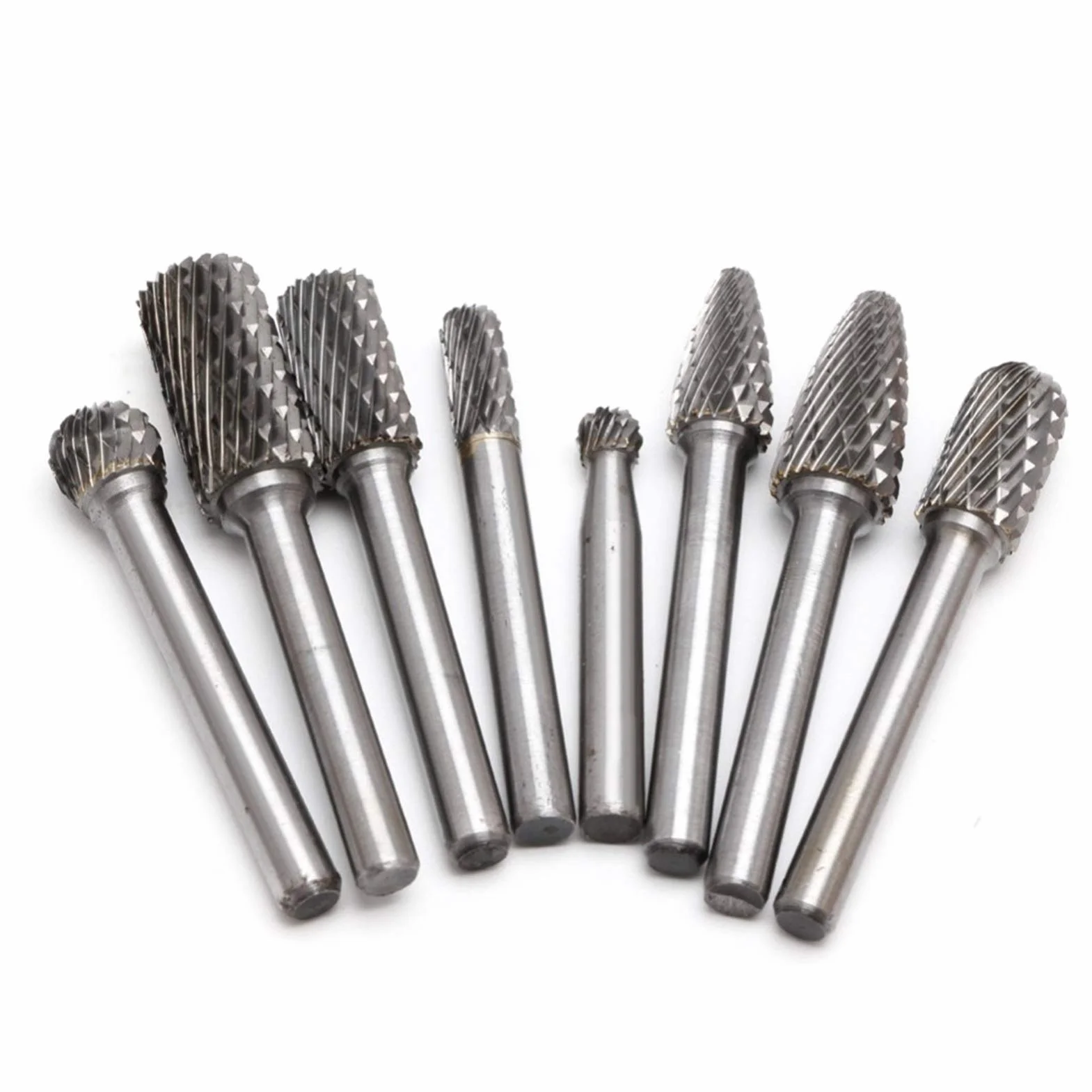 Pilnik metalowy, zestaw pilników igłowych, 8 sztuk/zestaw wierteł z węglików spiekanych 6 mm–12 mm Grawerowanie CNC 1/4" Pilnik obrotowy Bity do ostrzenia Pilnik z węglików spiekanych Wytrzymały pilni