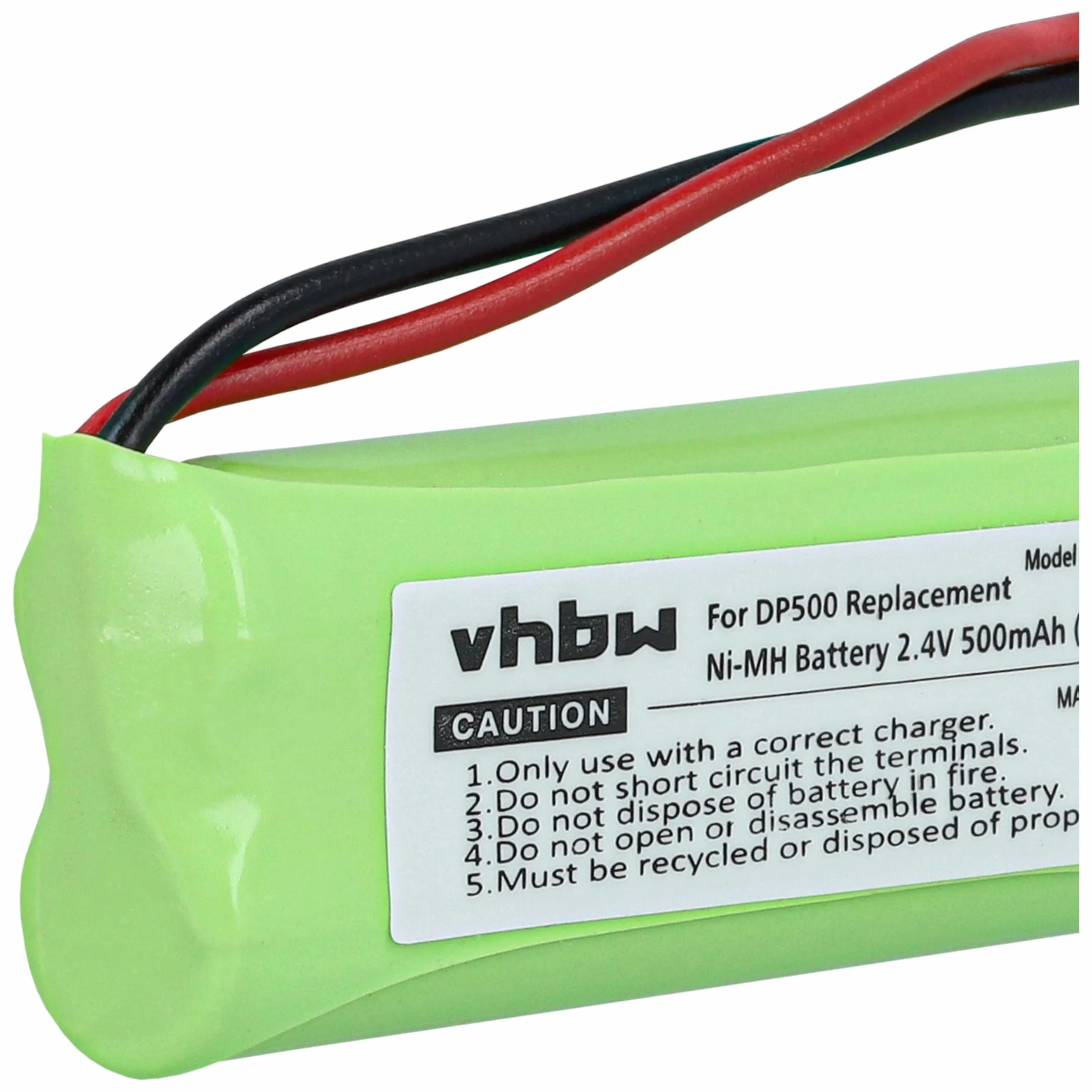 vhbw 2 x akumulator Ni-MH 500 mAh (2,4 V) kompatybilny z telefonem stacjonarnym Medion MD83242, MD83282 zastępuje VT50AAAALH2BMJZ, GP1010, GPHC05RN01.