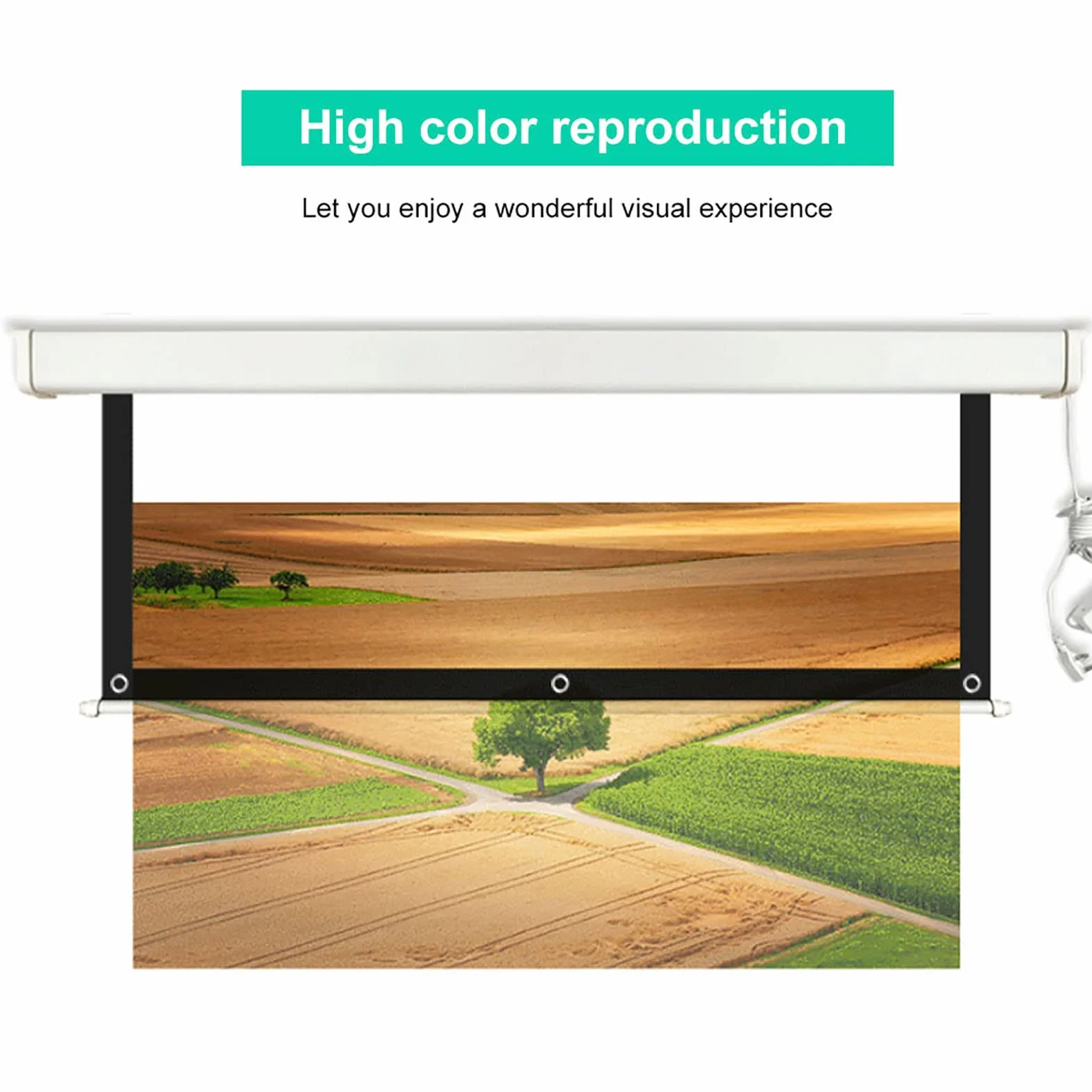 Ekran projektora, ASHATA 16: 9 HD 60-100 cali 16: 9 HD 4K kino domowe prosty składany ekran projekcyjny, przenośny zwijany ekran projekcyjny do prezentacji biznesowych, zewnętrznych filmów itp. (84 cale)