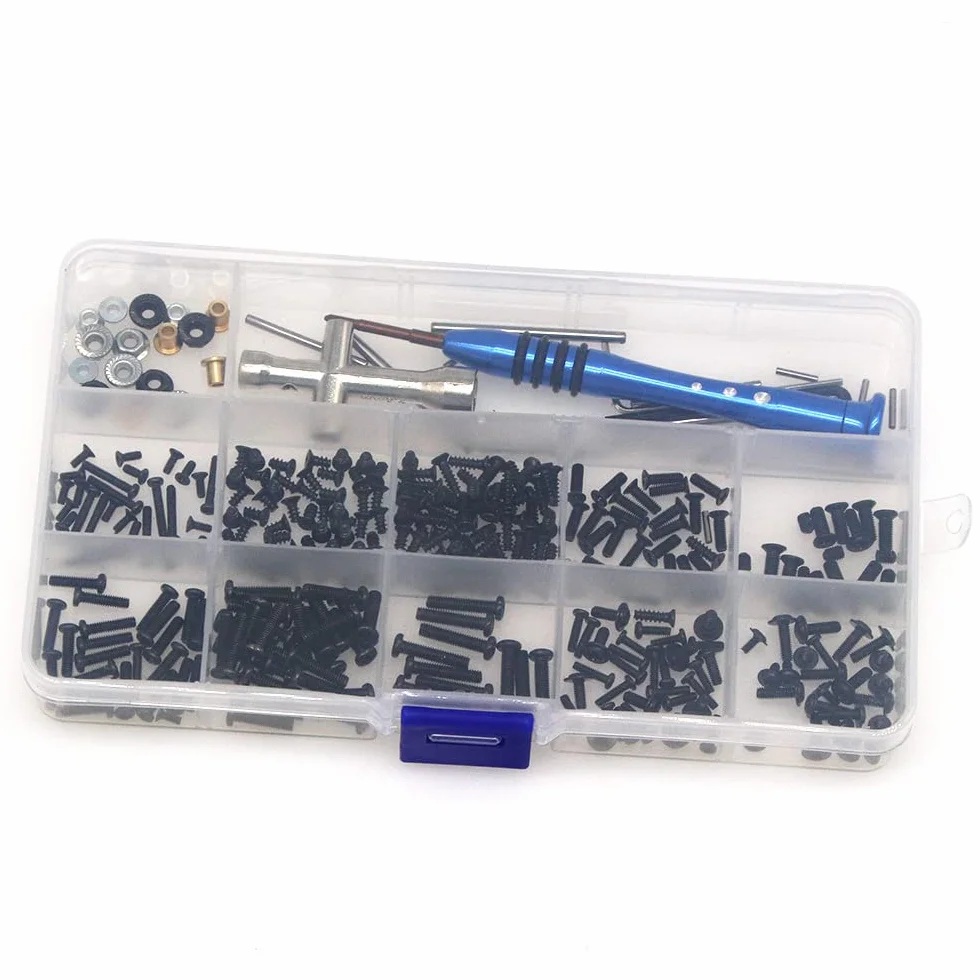 DollaTek Zestaw ?rub RC Box Tool Bolt Swing Naprawa ?ruby Box do Weili 1/14 144001 RC Auto