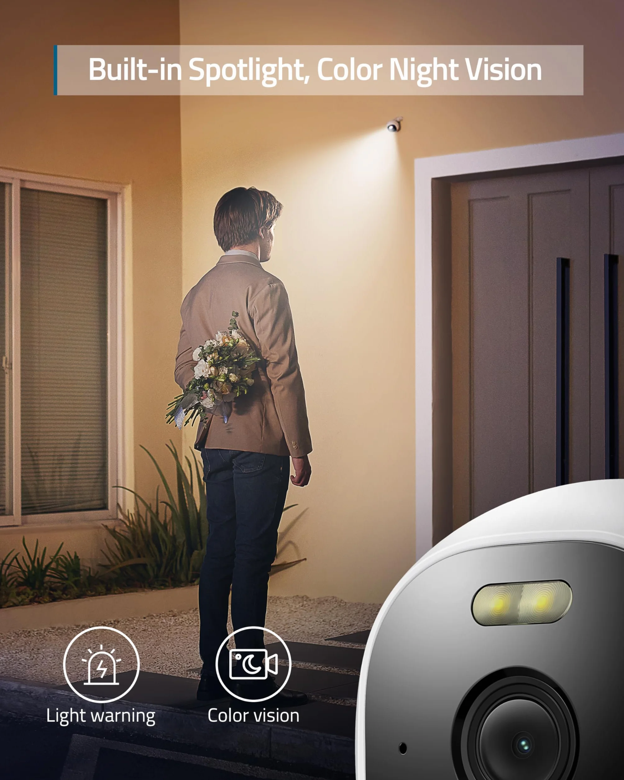 Eufy Security Solo OutdoorCam C24 Kamera monitoringu zewnętrzna 2K reflektor widoczność w nocy w kolorze IP67