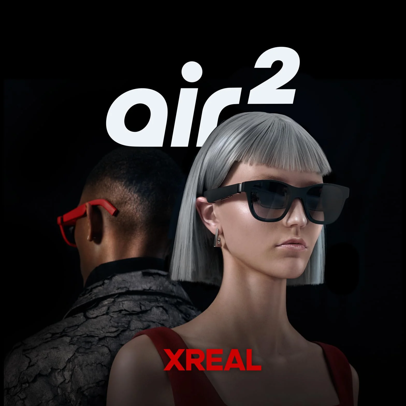 XREAL Air 2 AR Okulary, 120 Hz 1080p, 72 g, do iPhone'a 17/16/15, Androida USB-C DP, Steam Deck, ROG Ally, PC/Mac