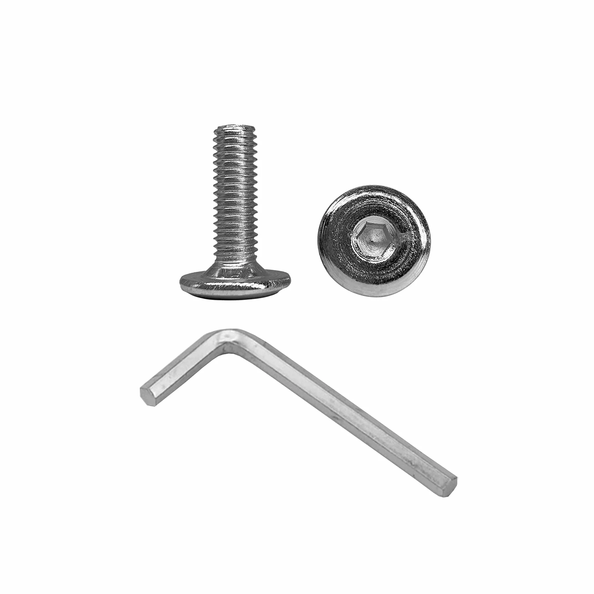 (100 sztuk) śruby łączące ze stali ocynkowanej M6 x 20 mm, śruby łączące do mebli, śruby sześciokątne imbusowe, śruba JCB w pełni gwintowana (100, M6 x 20 mm)