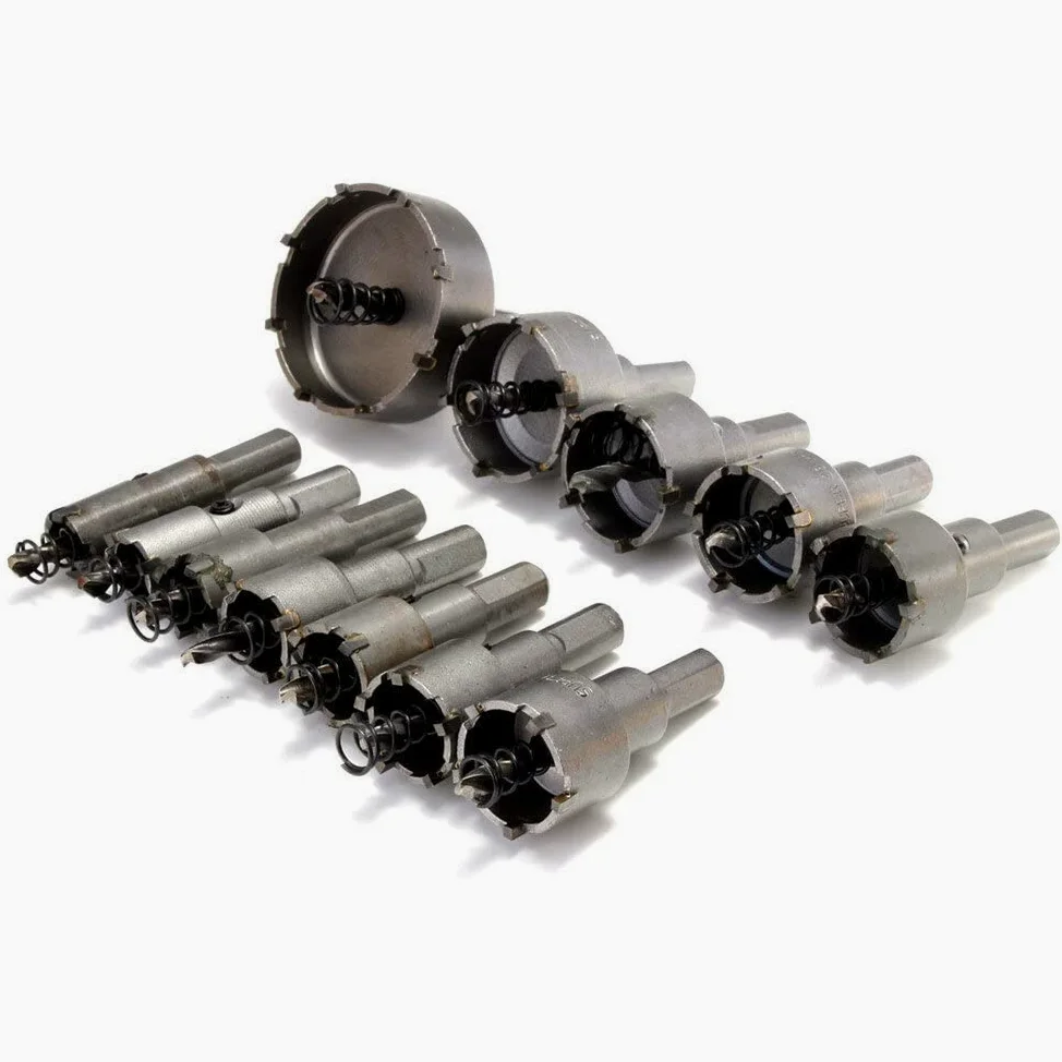 VIDOO 12szt 15mm-50mm Otwornice do Metalu i Drewna Zestaw Wierteł Stopowych