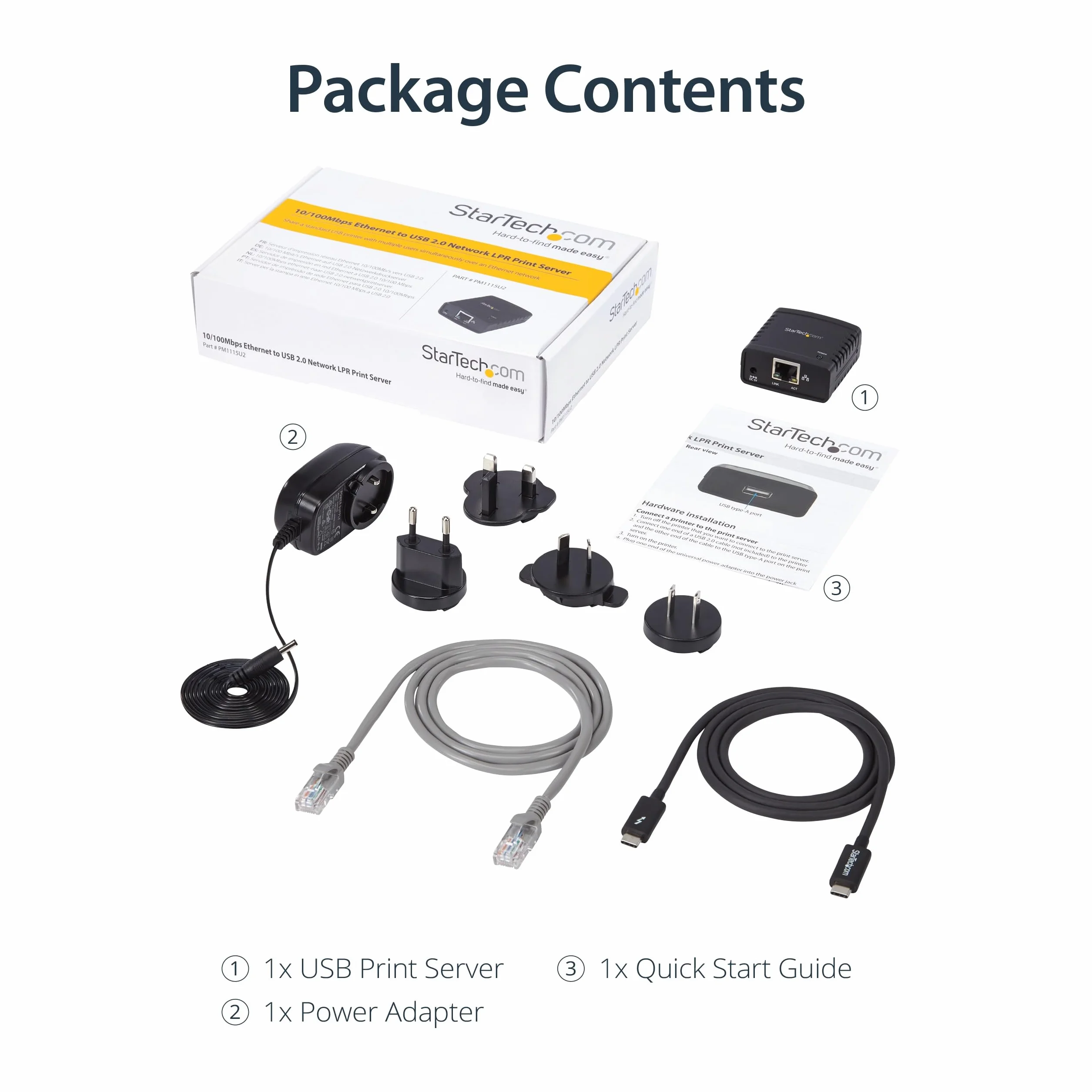 StarTech.com 10/100Mbps Ethernet to USB 2.0 Network LPR Print Server