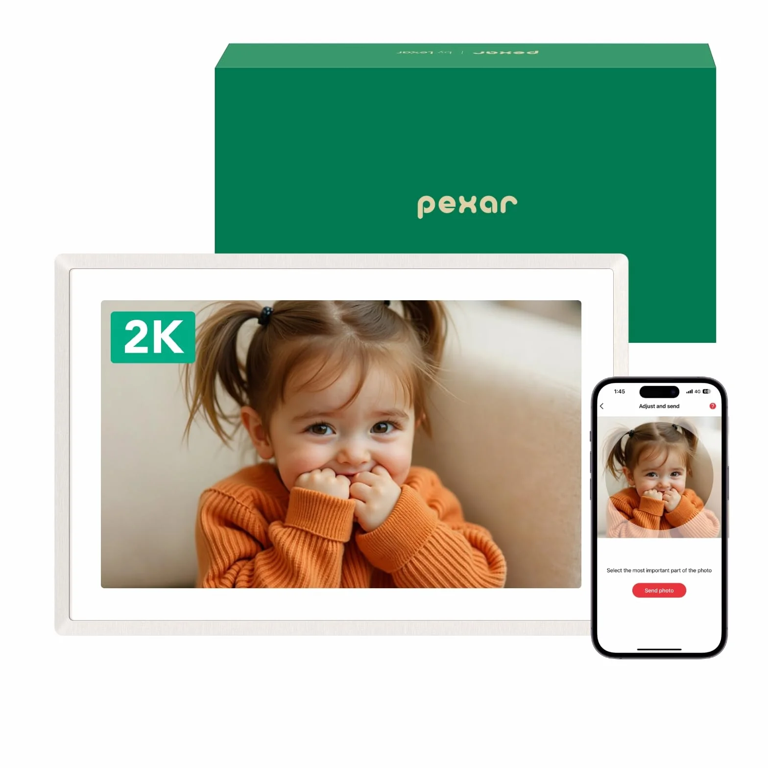 Pexar by Lexar 2K cyfrowa ramka 11-calowy ekran dotykowy IPS Wi-Fi 32 GB