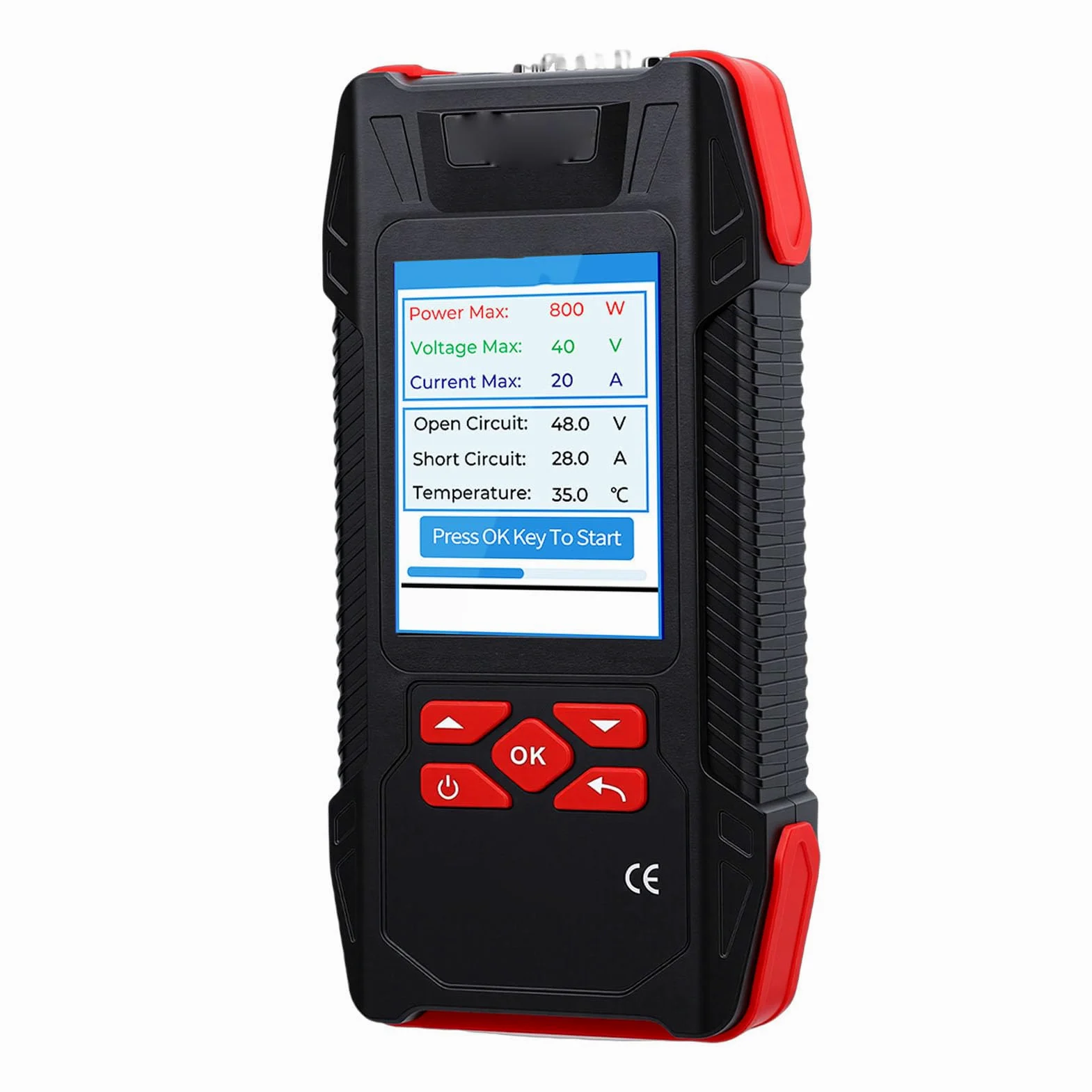 Cocoarm Tester Paneli Słonecznych Multimetr Fotowoltaiczny MPPT 2000 W Pojemność od 0 do 40 A 3,2-calowy Wyświetlacz LCD z krzywą Krzywizny dla Instalatorów Zajmujących się konserwacją Systemów