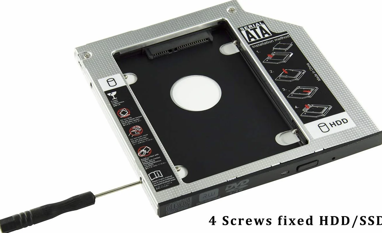 Uniwersalny dysk twardy 9,5 mm SATA na SATA 2nd SSD HDD Caddy Adapter Taca Obudowy kompatybilne z Dell HP Lenovo ThinkPad ACER Gateway ASUS Sony Samsung MSI Laptop