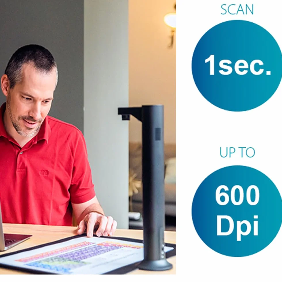 IRIScan Skaner dokumentów 4K UltraHD 24MP 600dpi przenośny OCR spłaszczenie AI