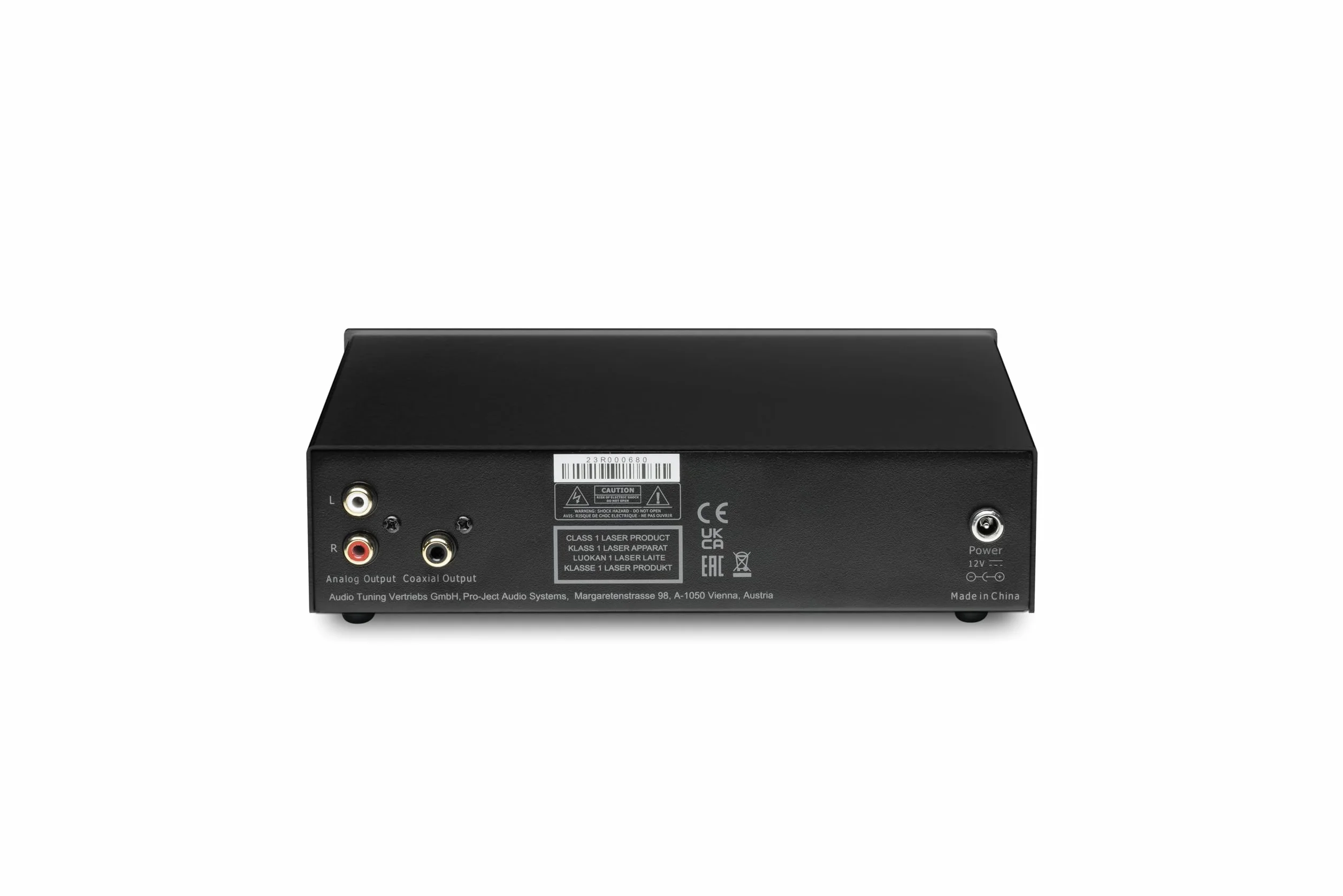 Pro-Ject CD Box E, ultra kompaktowy odtwarzacz CD dla początkujących z prawdziwym napędem CD Red Book CD-DA, czarny