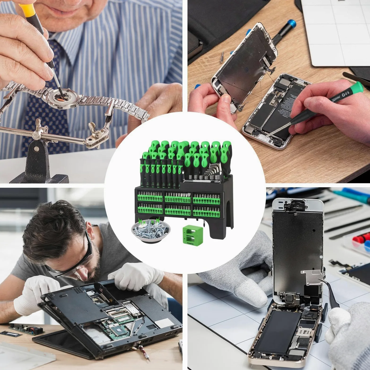 Magnetyczny Zestaw Śrubokrętów Magnetyczna Końcówka Do Naprawy Elektroniki | Komplet Narzędzi Z Etui Do Naprawy Okularów Sprzętu AGD Samochodu Domu Elektroniki Komputera I Zegarka