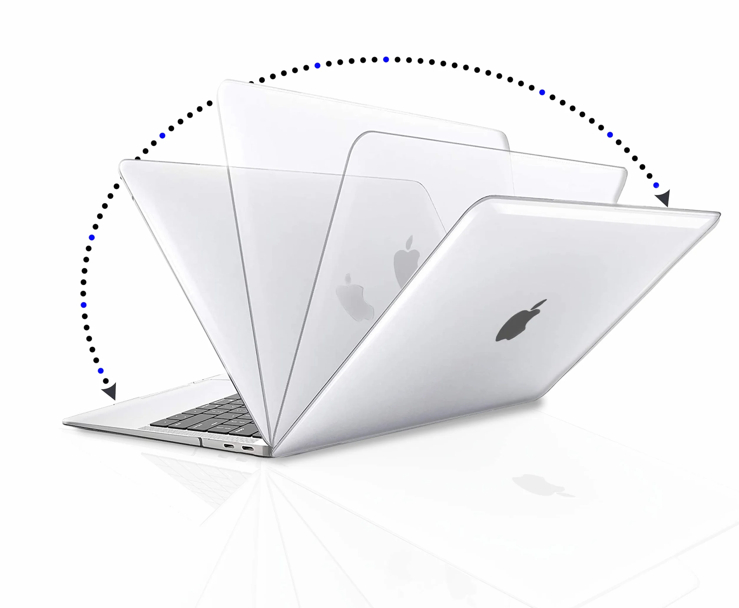 RKINC Etui kompatybilne z Macbook Air 13 cali M1 A2337 A2179 A1932 (2018-2020), twardy plastikowy pokrowiec ochronny do Air 13 (przezroczysty)