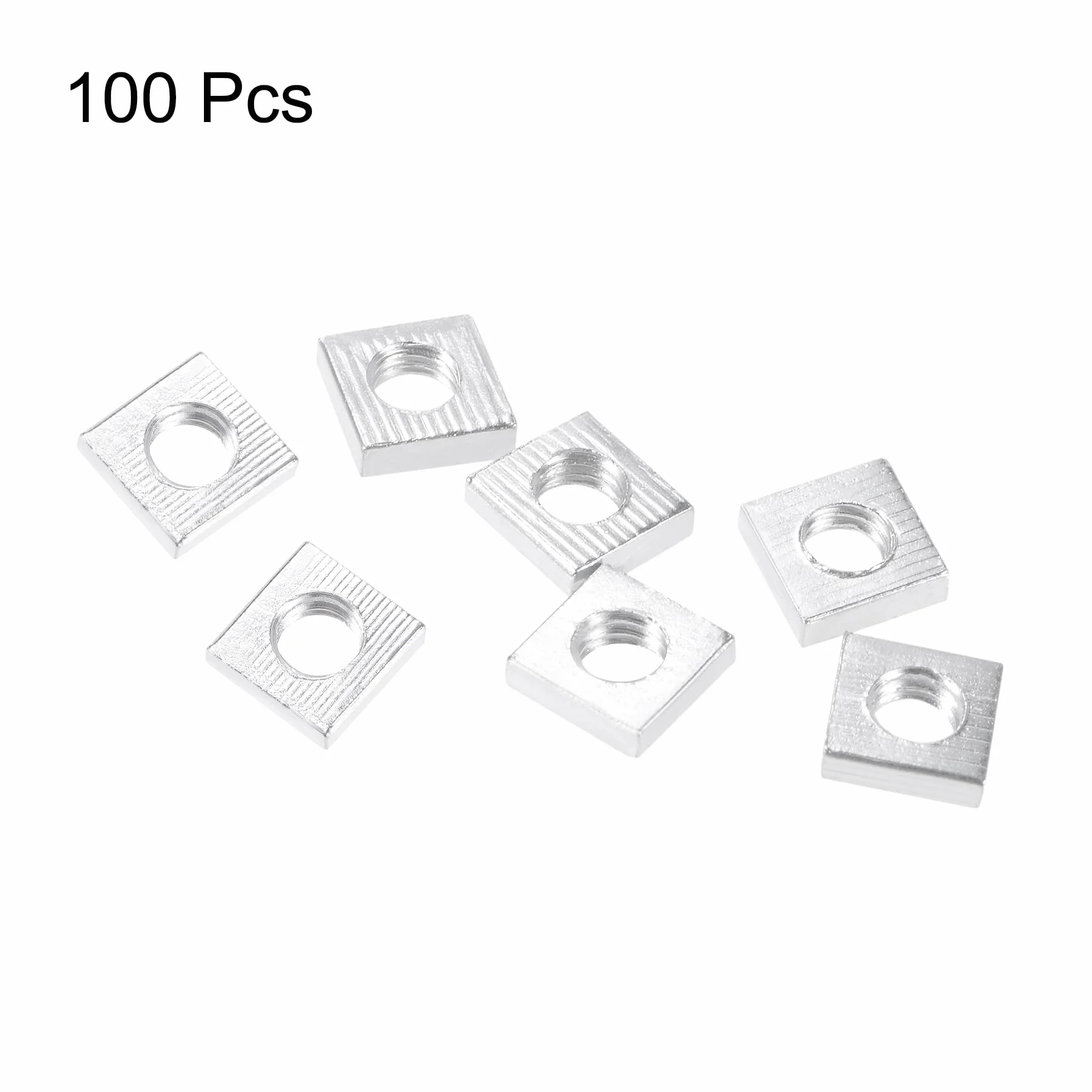 QUARKZMAN Nakrętki kwadratowe, gwint gruby gwint metryczny zestaw Asortyment kwadratowych nakrętek kwadratowych M4X7Mmx2mm, 100 sztuk