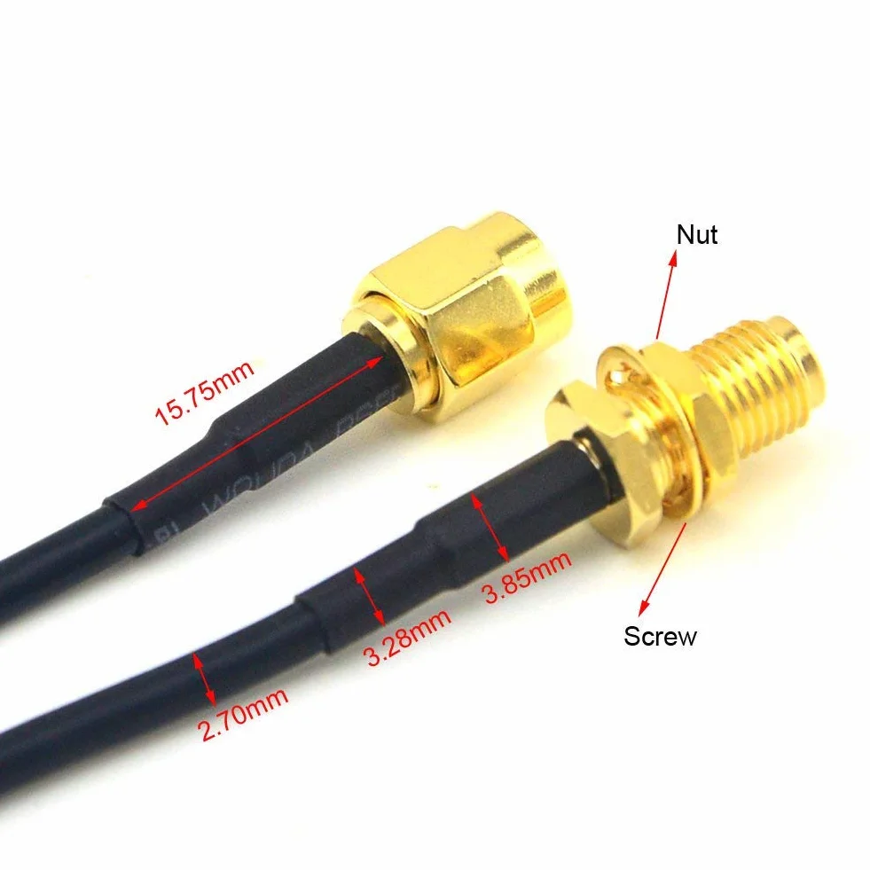 Adapter SMA męsko-żeński, kabel koncentryczny 5m, przedłużacz anteny WLAN 50 Ohm