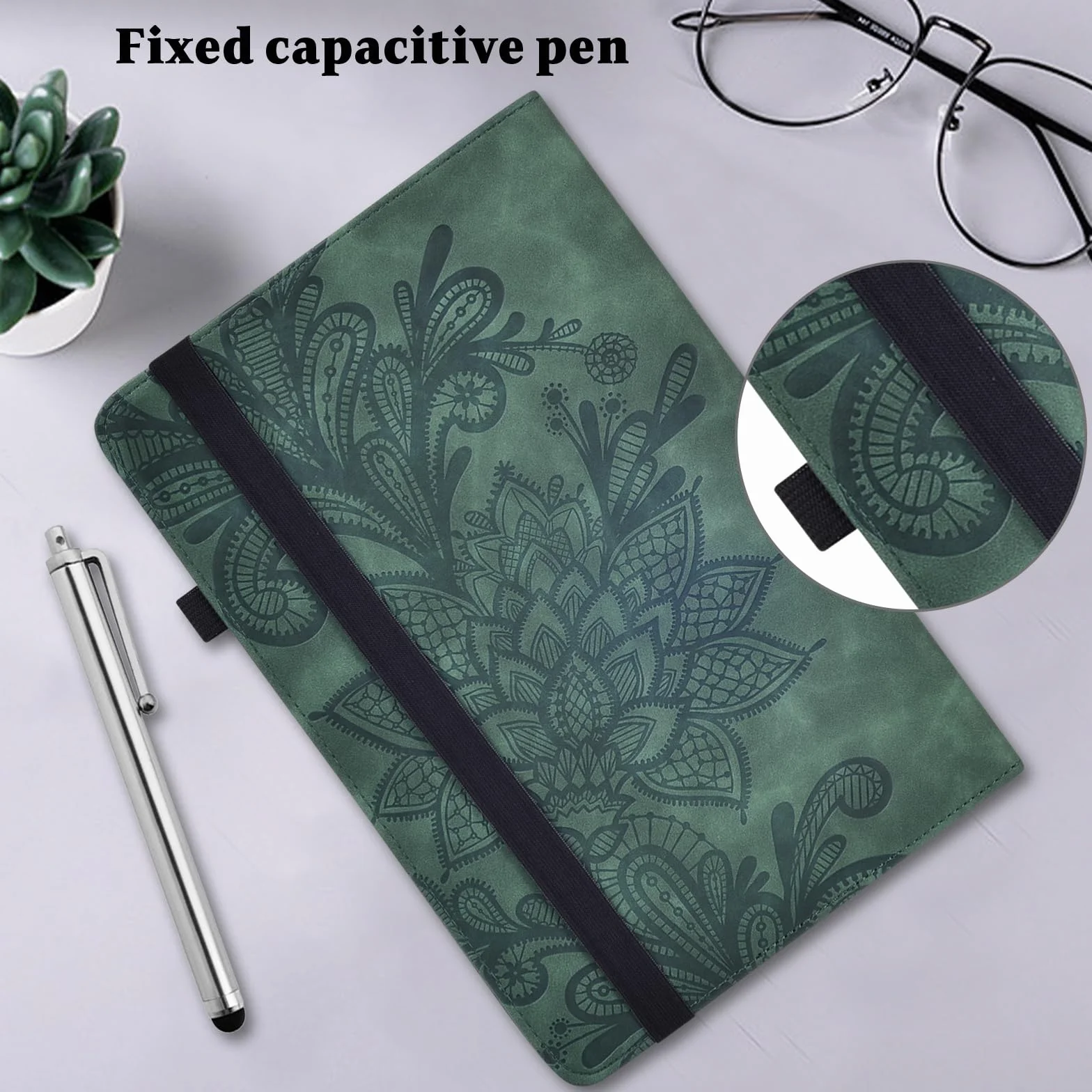 GLANDOTU Etui do Xiaomi Pad 5 / Pad 5 Pro 11 cali 2021 z folią ochronną i rysikiem Stylus – (automatyczne uśpienie / budzenie się), ultra cienki uchwyt na długopis, skóra PU Cover Case do Xiaomi Pad 5 etui (zielone)