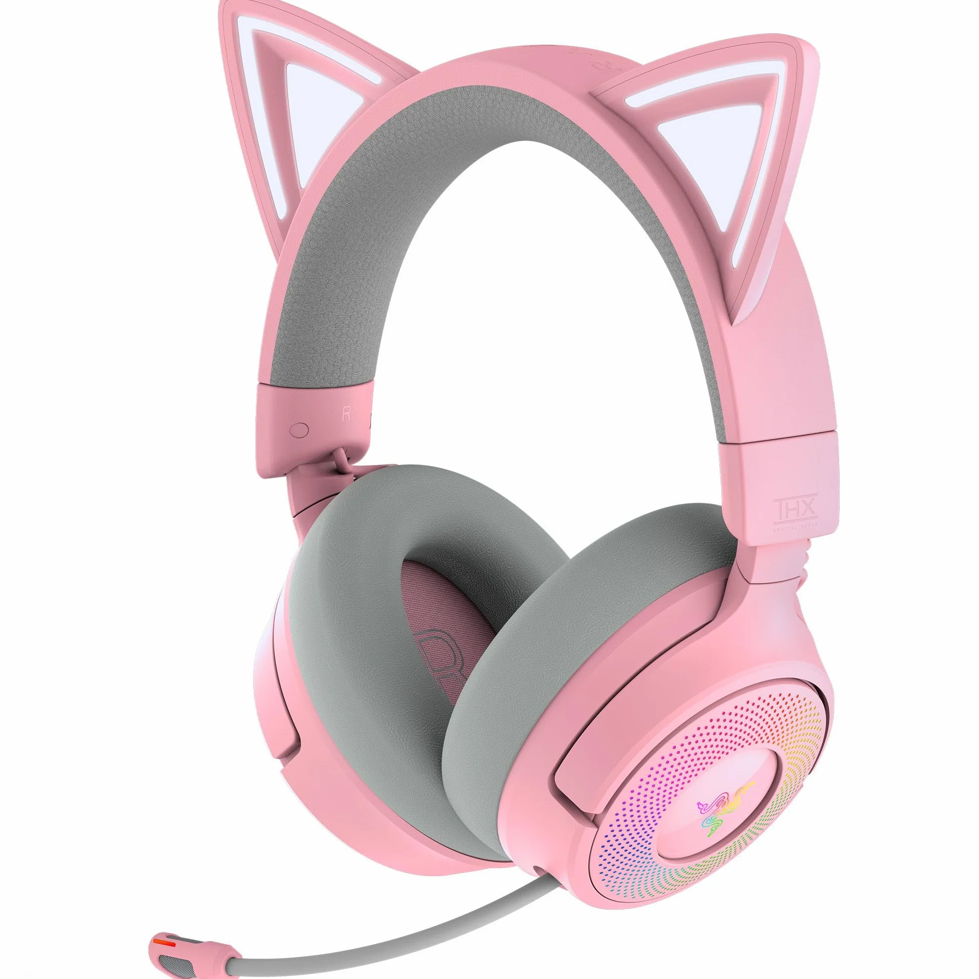 Razer Kraken Kitty V3 Pro bezprzewodowy zestaw słuchawkowy RGB do gier Triforce 40 mm Hyperspeed Bluetooth Quartz