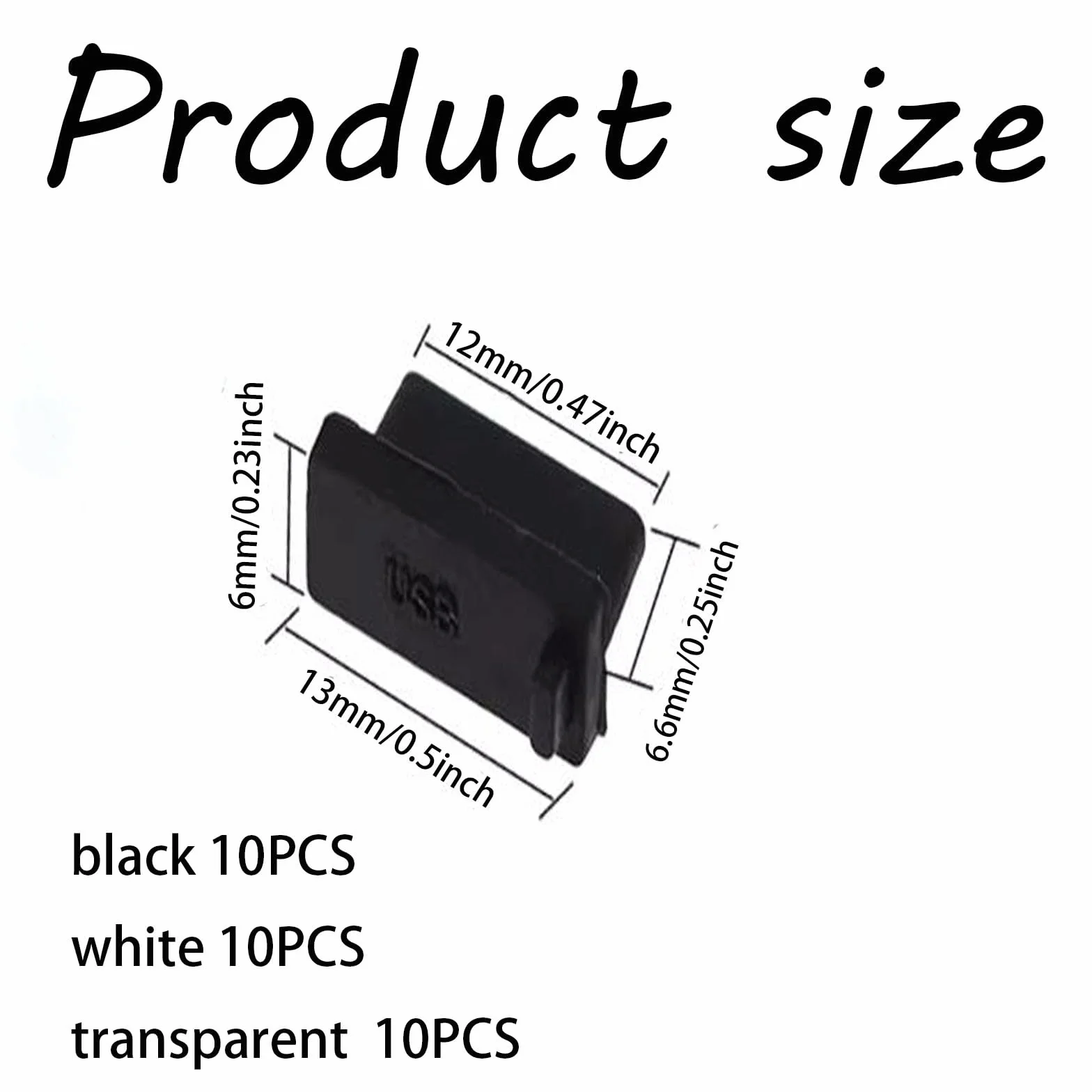 JCKD 30 sztuk silikonowych zatyczek przeciwpyłowych USB 2.0/3.0, czarne