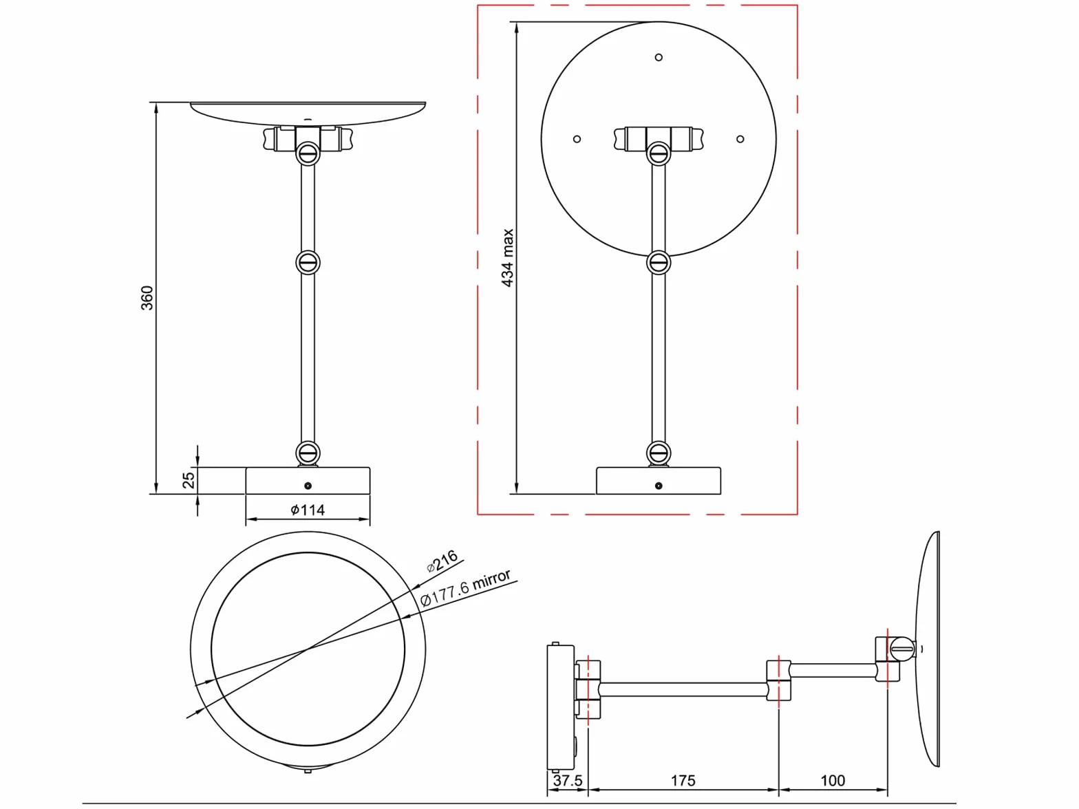 Trio Leuchten Lampa ścienna LED 3W chrom akryl 36x21,6x21,6 cm przełącznik dotykowy