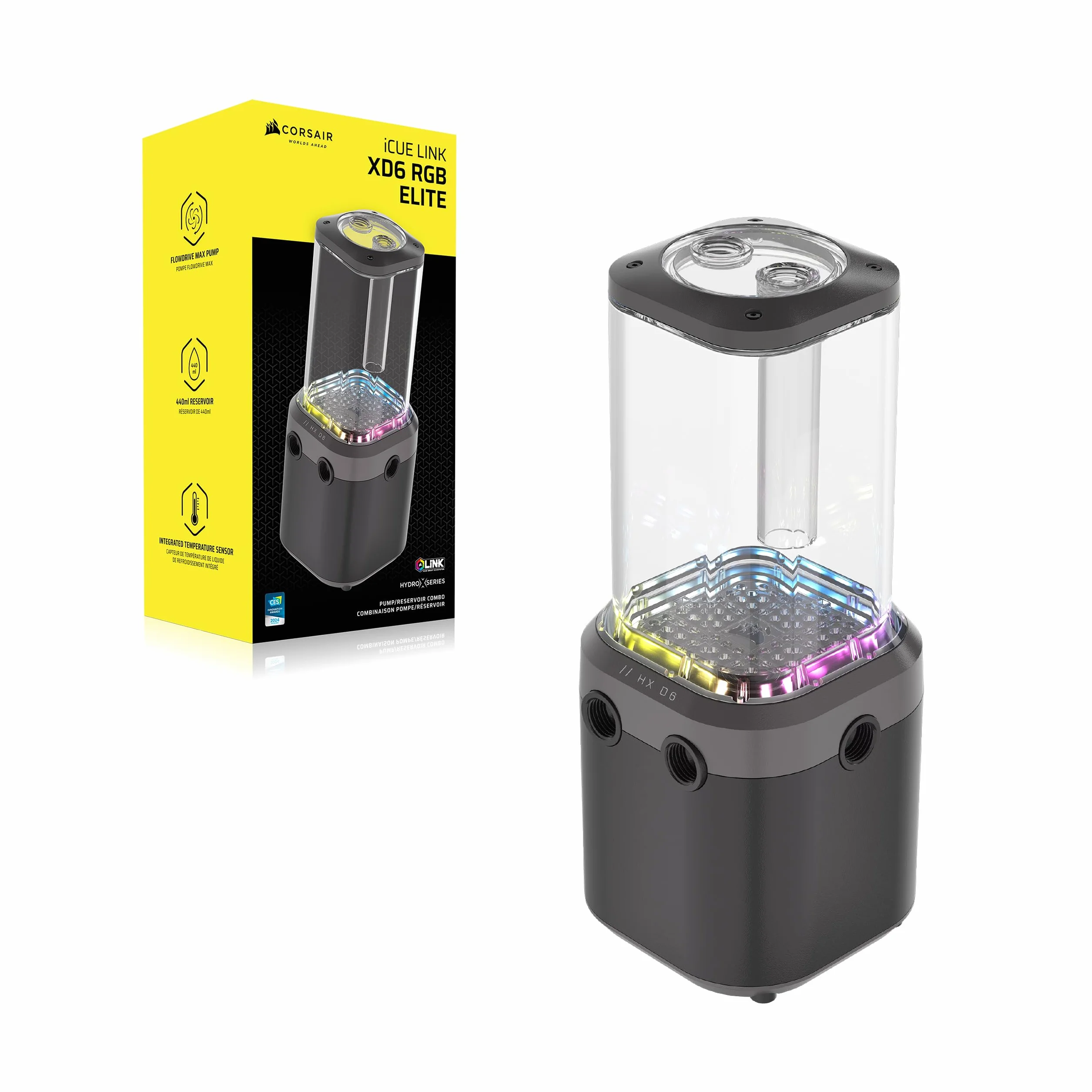 CORSAIR iCUE LINK XD6 RGB ELITE Pompa Zbiornik FlowDrive Max 440 ml Stealth Grey