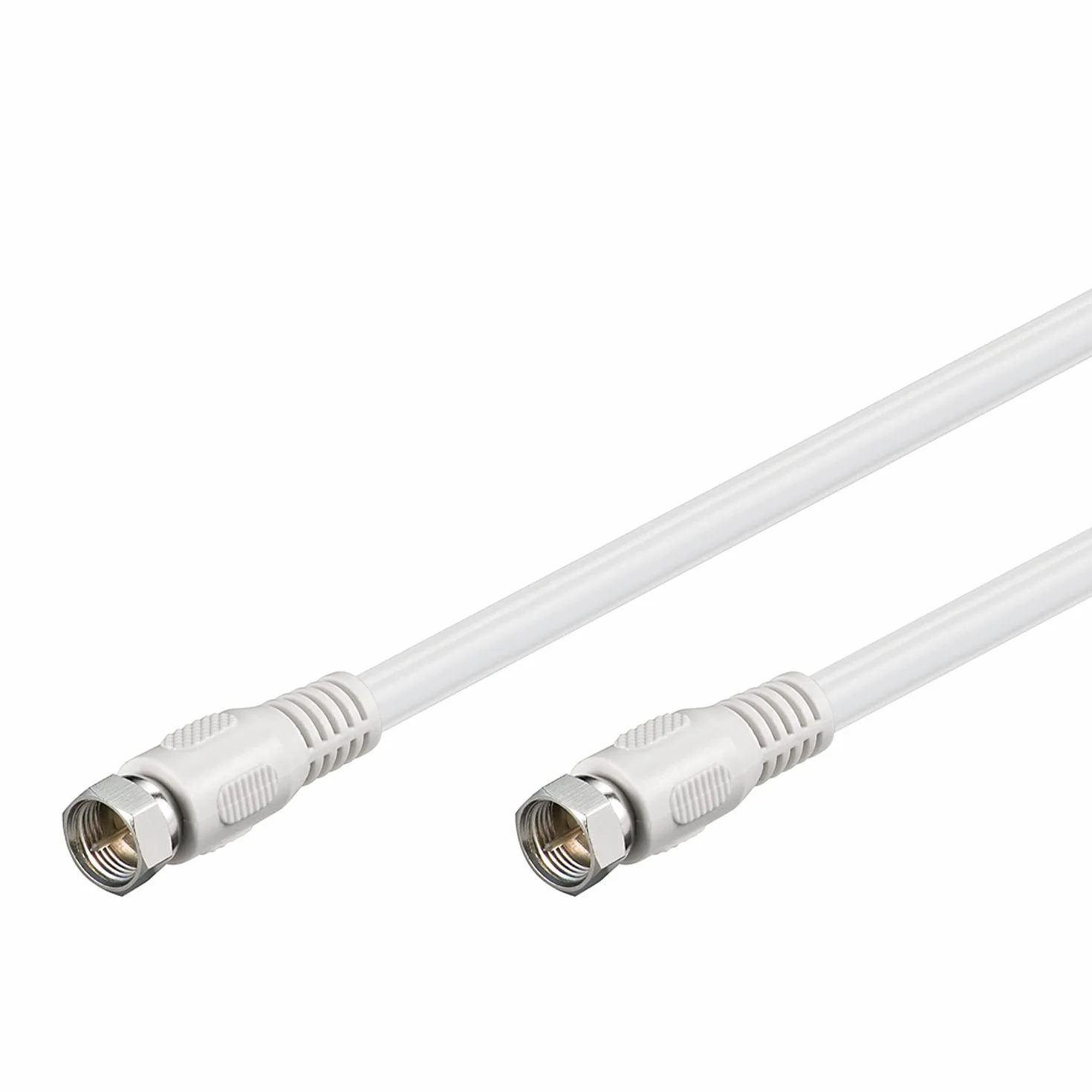 Goobay kabel antenowy koncentryczny SAT 0,5 m F na F podwójny ekranowany biały 80 dB