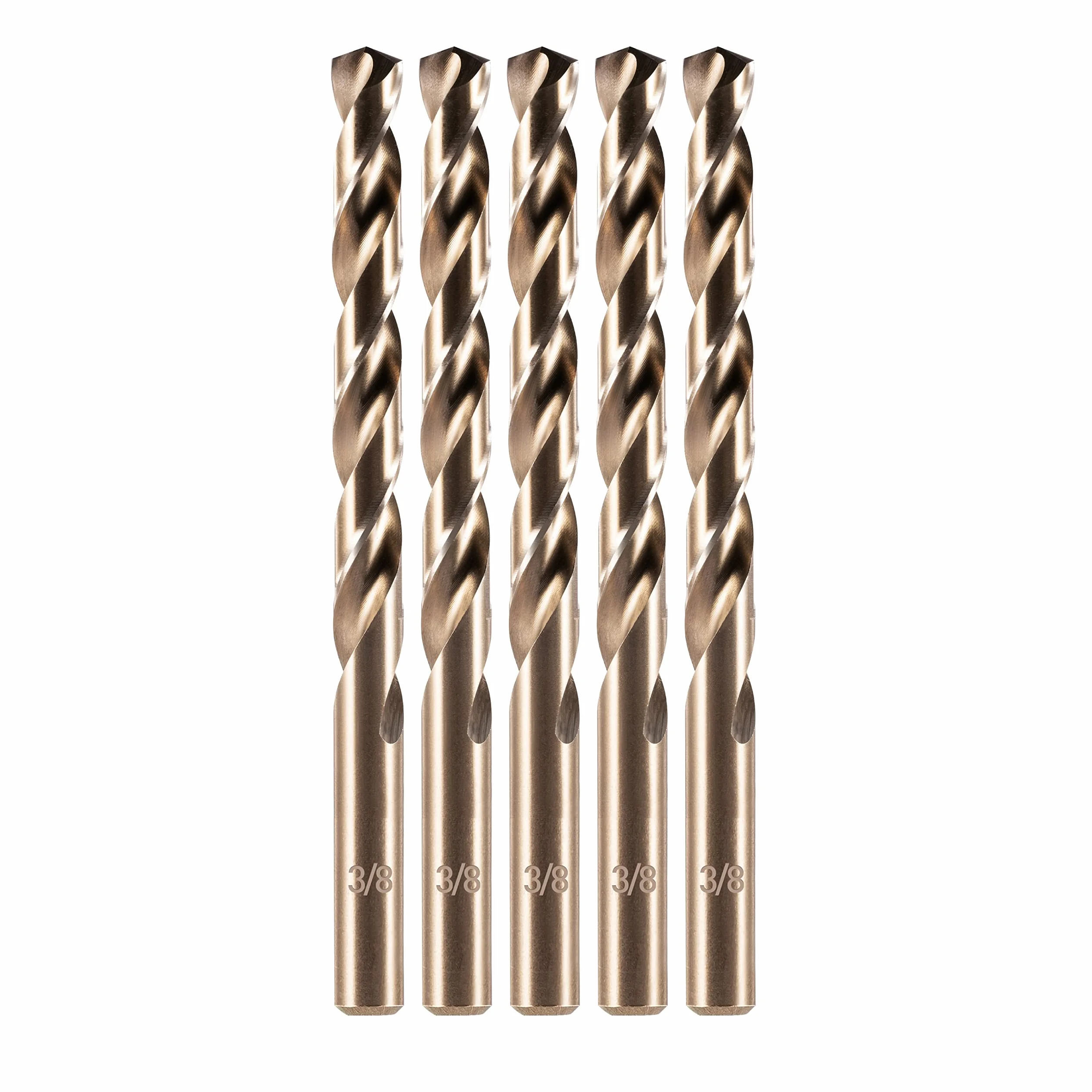 amoolo Wiertło kobaltowe 3/20.3 cm (5 szt.), zestaw wierteł do metalu M35 HSS do twardego metalu, stali nierdzewnej, żeliwa