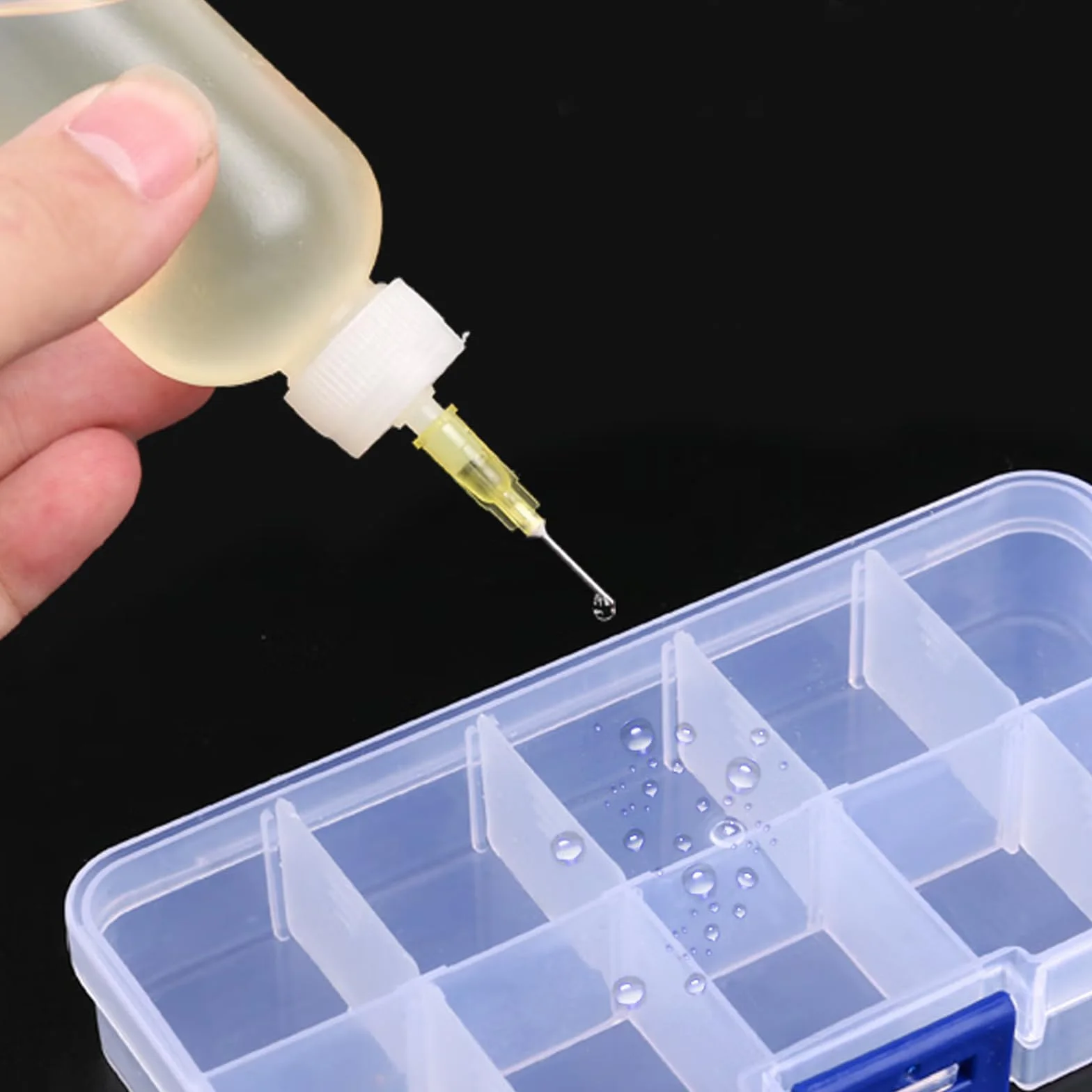 5 sztuk butelek z igłami 50 ml, aplikator, butelki dozujące, precyzyjne końcówki, aplikator, butelki z 17 igłami i nasadkami, do samodzielnego wykonania, kleju, butelka z klejem (30 ml)