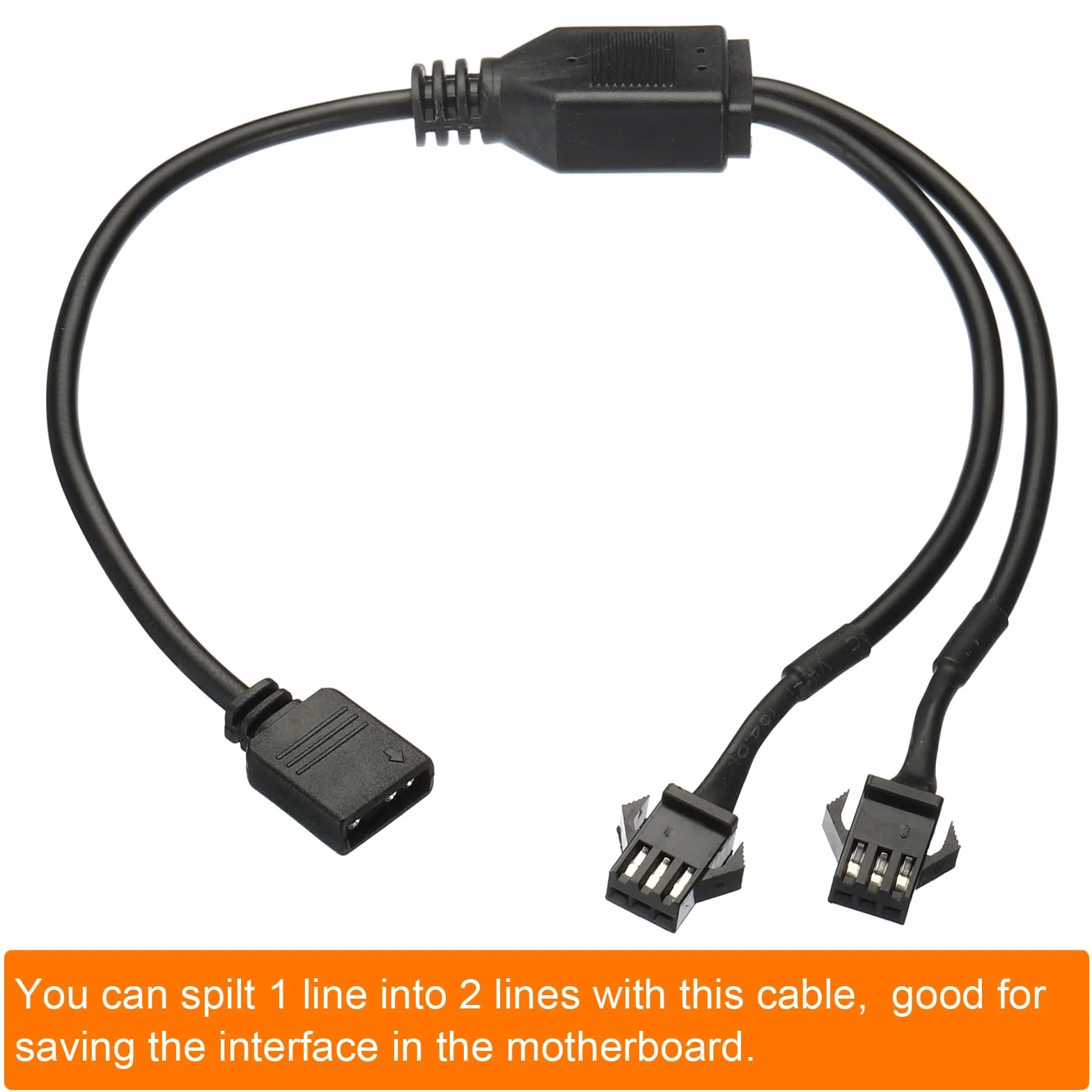 sourcing map ARGB rozdzielacz 5 V 3-pinowy do SM 3-pinowy przedłużacz kabel adapter złącze reaguje na wydajność wentylatora PC, obudowa komputera, płyta główna, styl od 1 do 2
