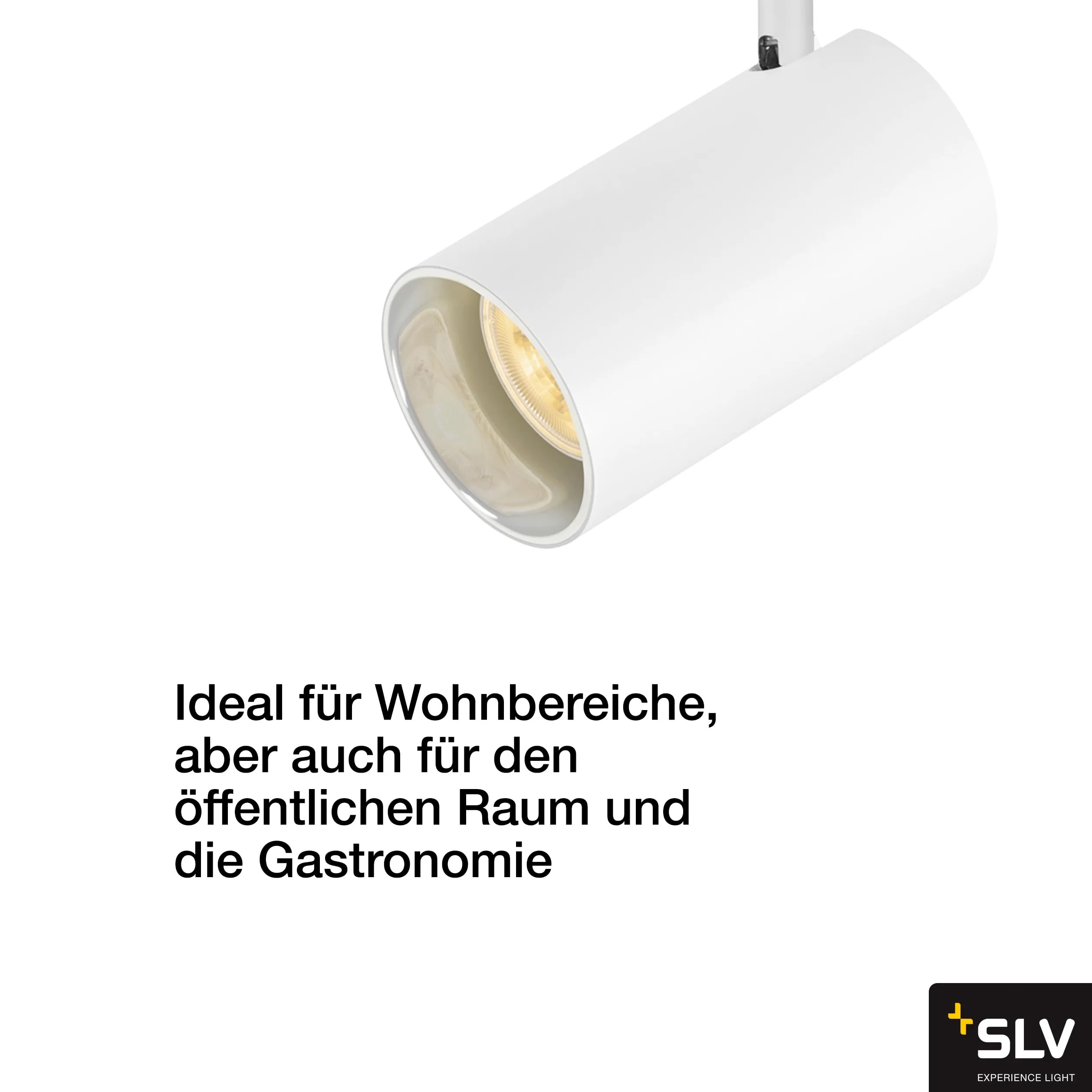SLV ASTO TUBE Spot für 1-Phasen-Hochvolt-Schienensystem, GU10, 1x max. 10 W, weiß (1006446)