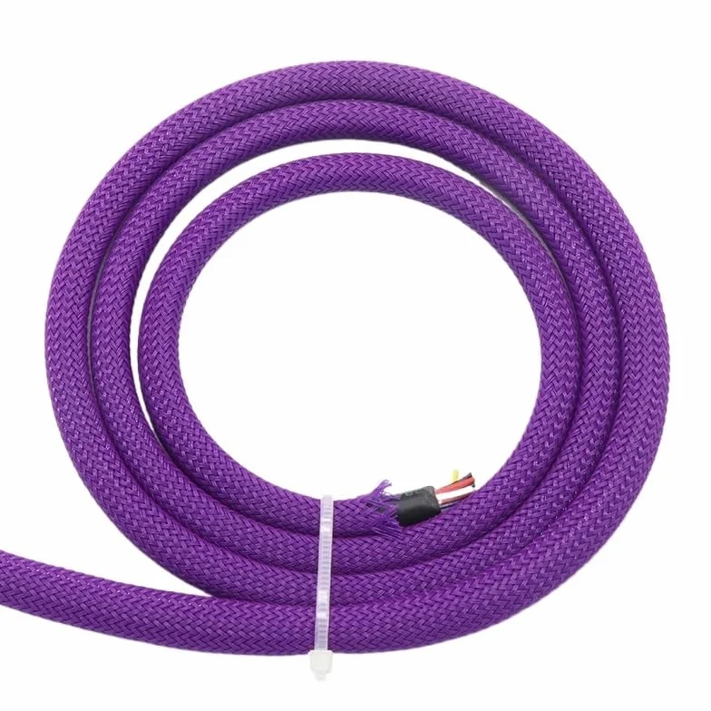 Oplot z fioletowego PET o wysokiej gęstości – osłona wężowa o przekroju od 2 mm do 40 mm – personalizowany oplot z PET(6MM*30M)