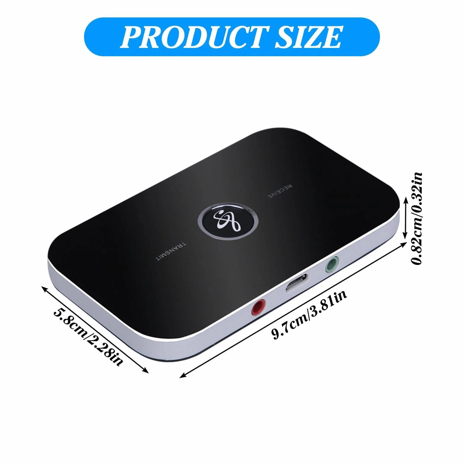 Aicharynic Adapter Bluetooth 5.0 2 w 1 nadajnik odbiornik audio AUX 3,5 mm RCA bezprzewodowy stereo