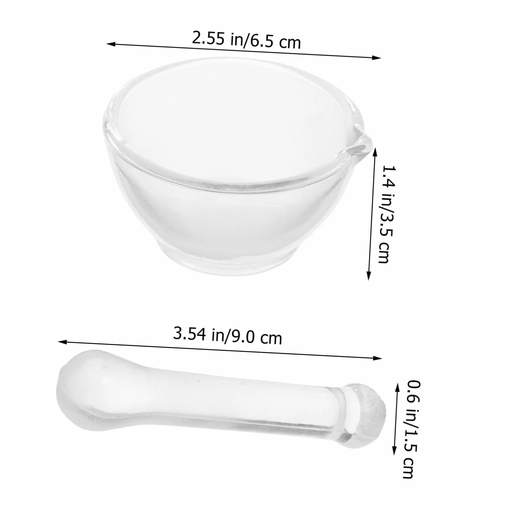 1zestaw Młynek Szklany Do Mielenia Leków z Tłuczkiem Ergonomiczny Moździerz Chemiczny Idealny Do Kuchni i Mielenia Proszków