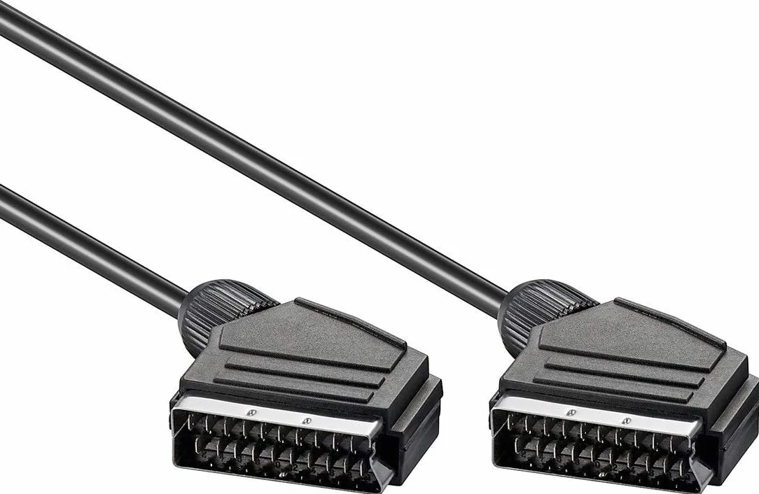 Kabel SCART 2m PremiumCord, Wtyczka-Wtyczka, 21-Pin, Czarny