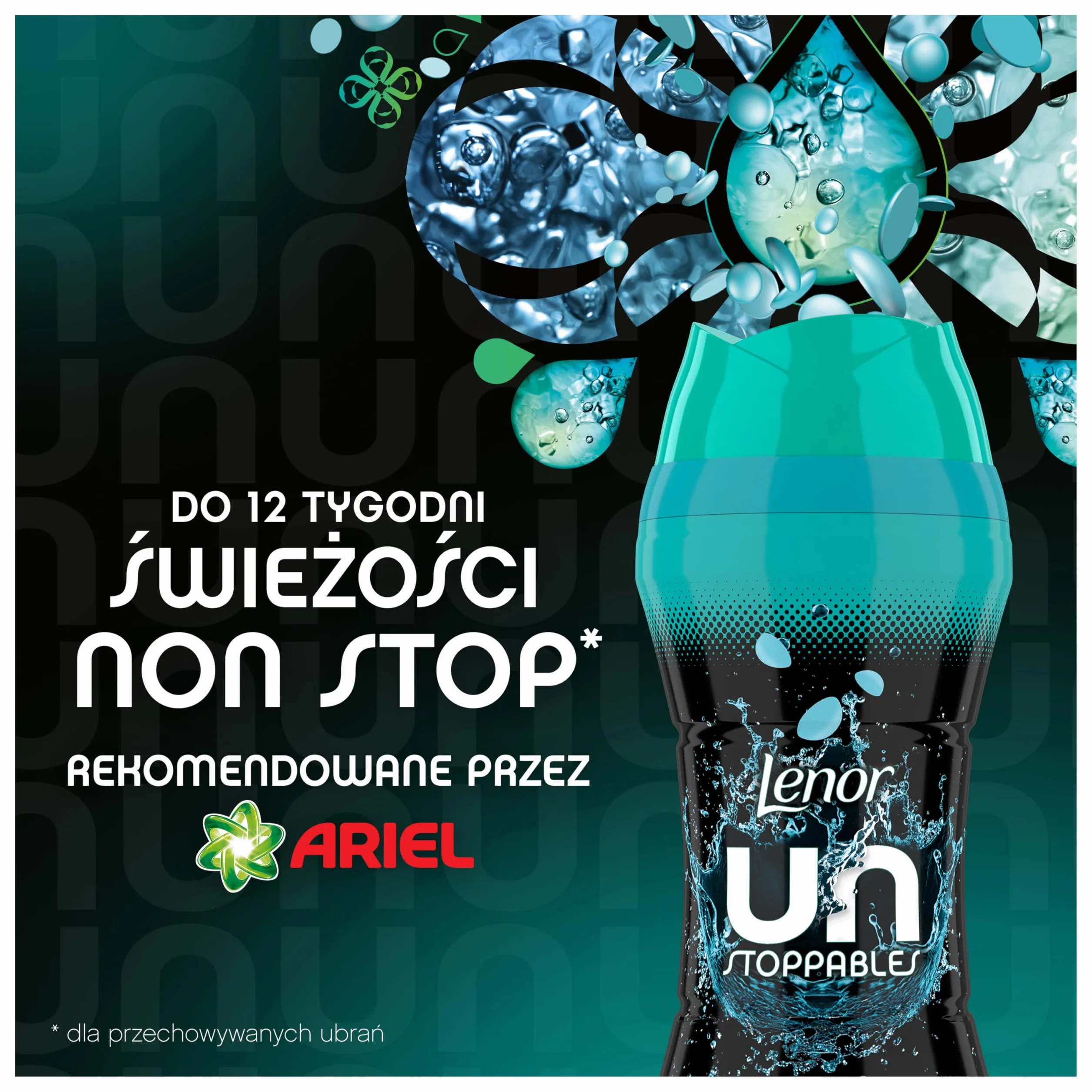 Lenor Unstoppables Fresh 195g, Perełki zapachowe zapewniają długotrwałą świeżość aż do kolejnego prania