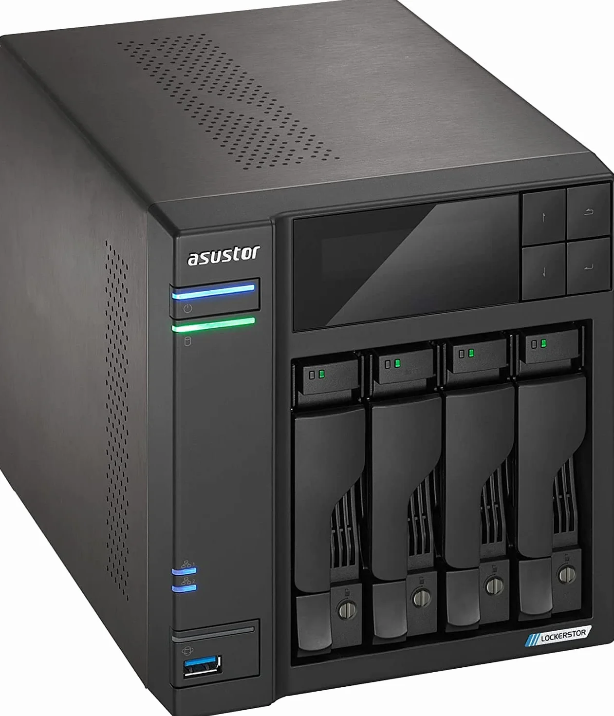 Asustor Lockerstor 4 Gen 2 AS6704T 4 Bay NAS obudowa pamięci sieciowej, Quad Core 2.0 GHz, 4 GB RAM DDR4