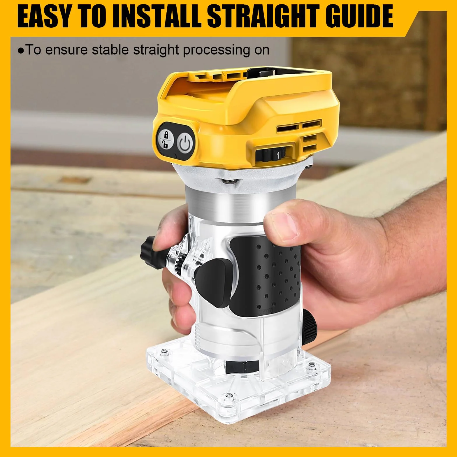 Wytłaczarka do drewna kompatybilna z akumulatorem Dewalt 18 V, 1300 W, bezprzewodowy elektryczny frez do drewna z 6 prędkościami