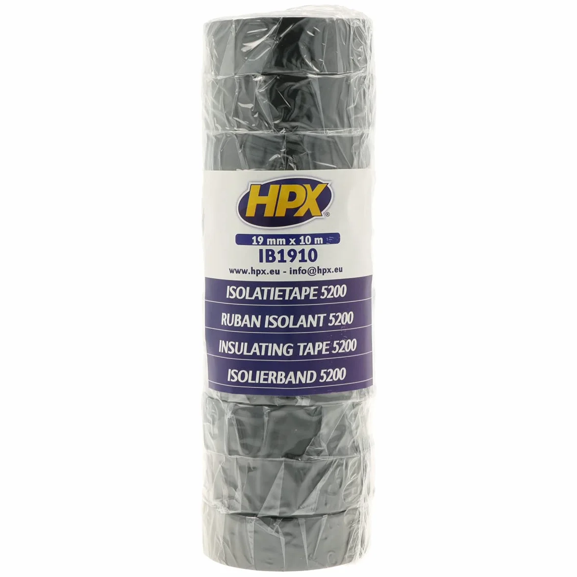 HPX IB1910 taśma izolacyjna z PCW, 19 mm x 10 m, czarna