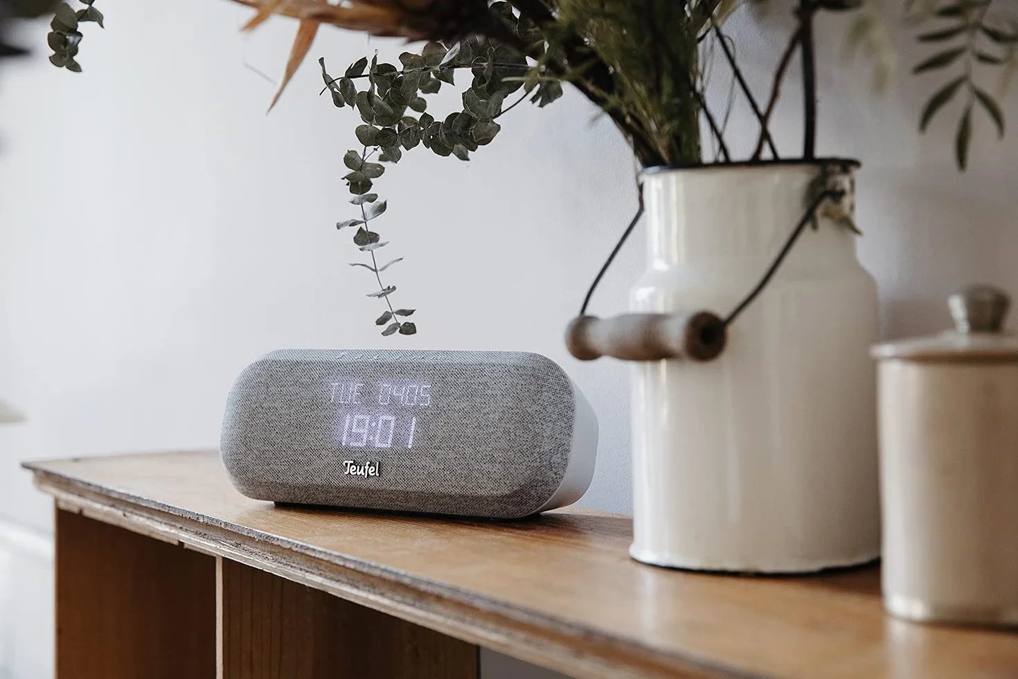 Budzik Teufel Radio ONE HiFi - głośnik Bluetooth z radiem DAB+/FM, funkcjami budzenia, wyłącznikiem czasowym - białe
