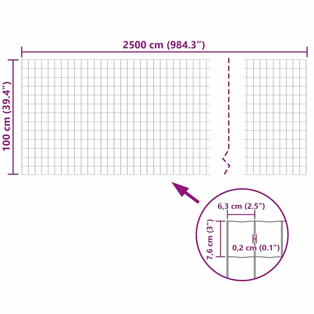 vidaXL Ogrodzenie Stalowe 25 x 1,0 m Zielone