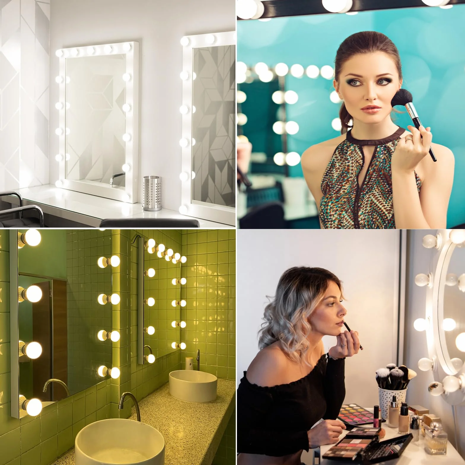 Lustro 10 LED lampa toaletowa ściemnialna lampa lustrzana oświetlenie toaletki 3 kolory Hollywood lampa sufitowa toaletka do lustra do makijażu łazienki