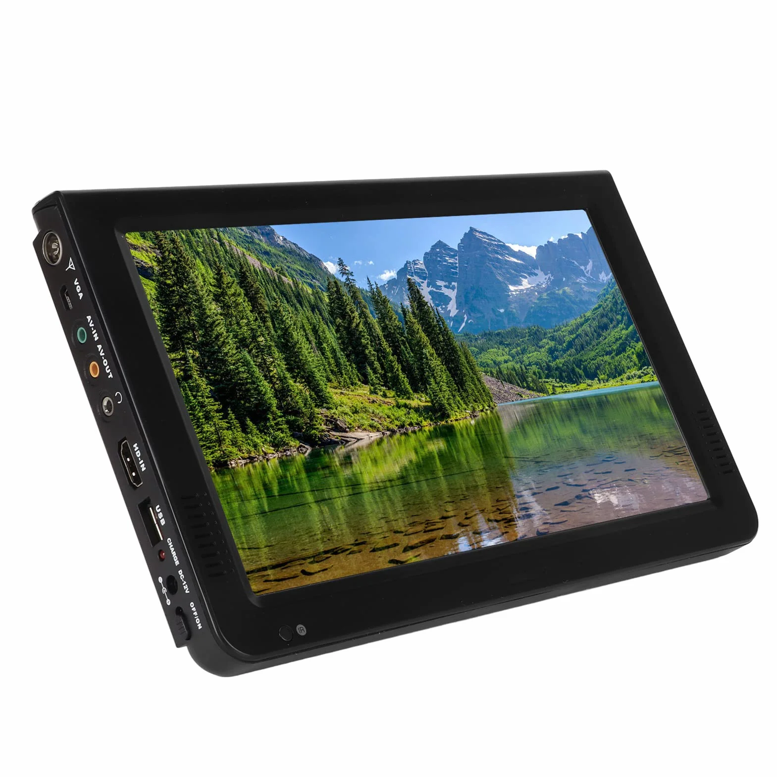 Przenośny Telewizor LED 10 Cali 1080P HD z Anteną na Kemping, USB AV HDMI SD, Akumulator, PVR