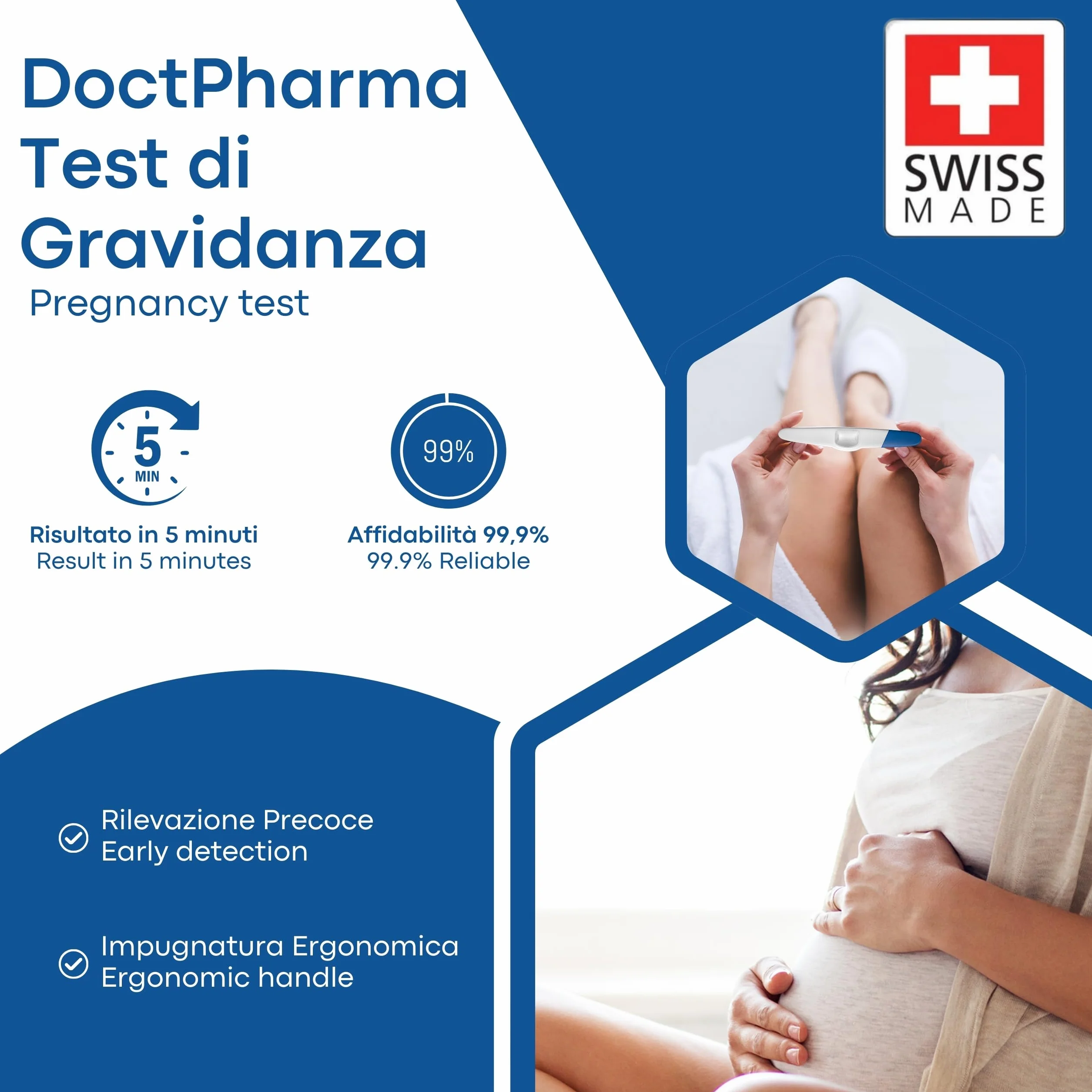 Bardzo czuły szybki test ciążowy, test ciążowy, wczesna ciąża wykrywająca 1 szt