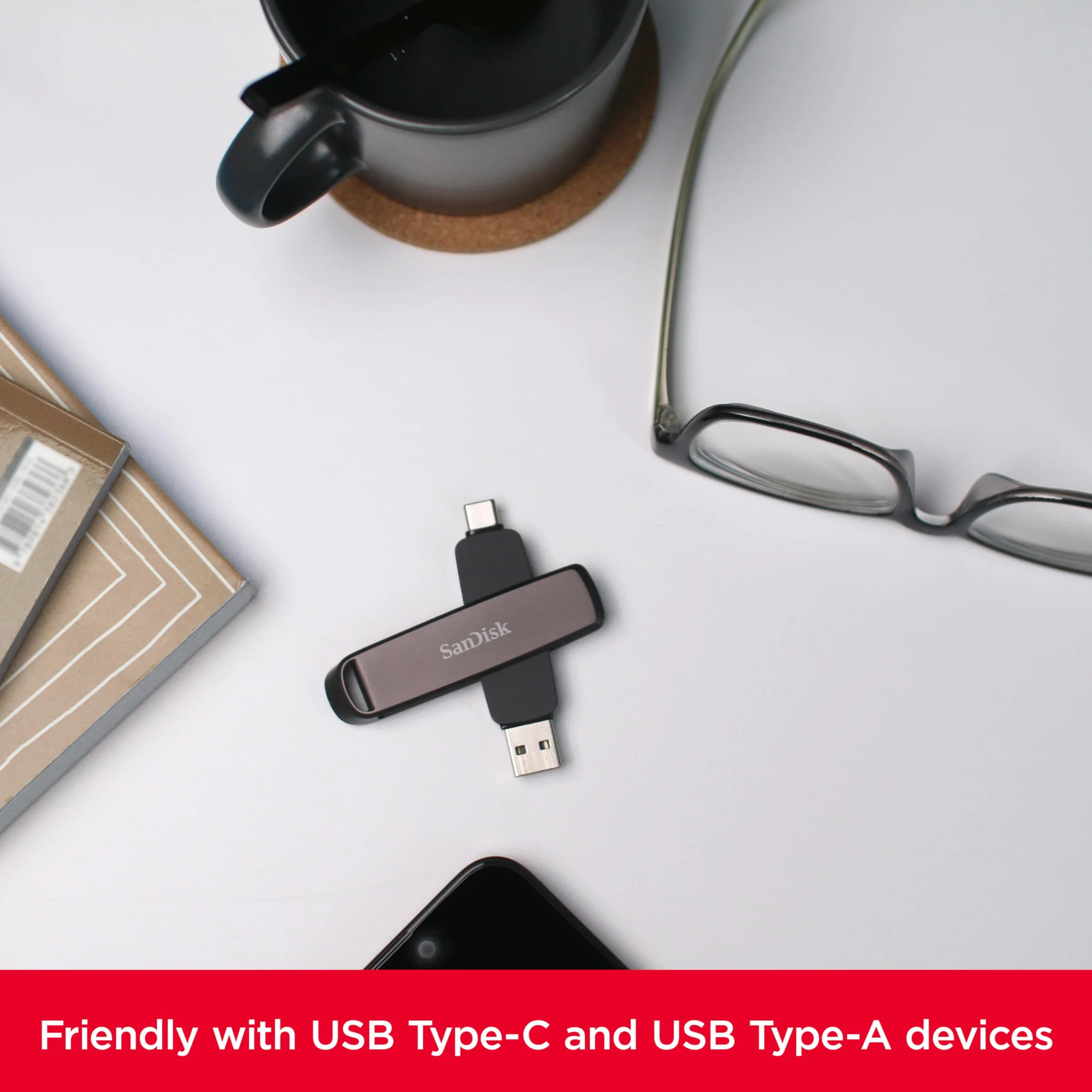 SanDisk flash USB 1 TB USB Type-C/USB Type-A 3.2 Gen 2 Nero