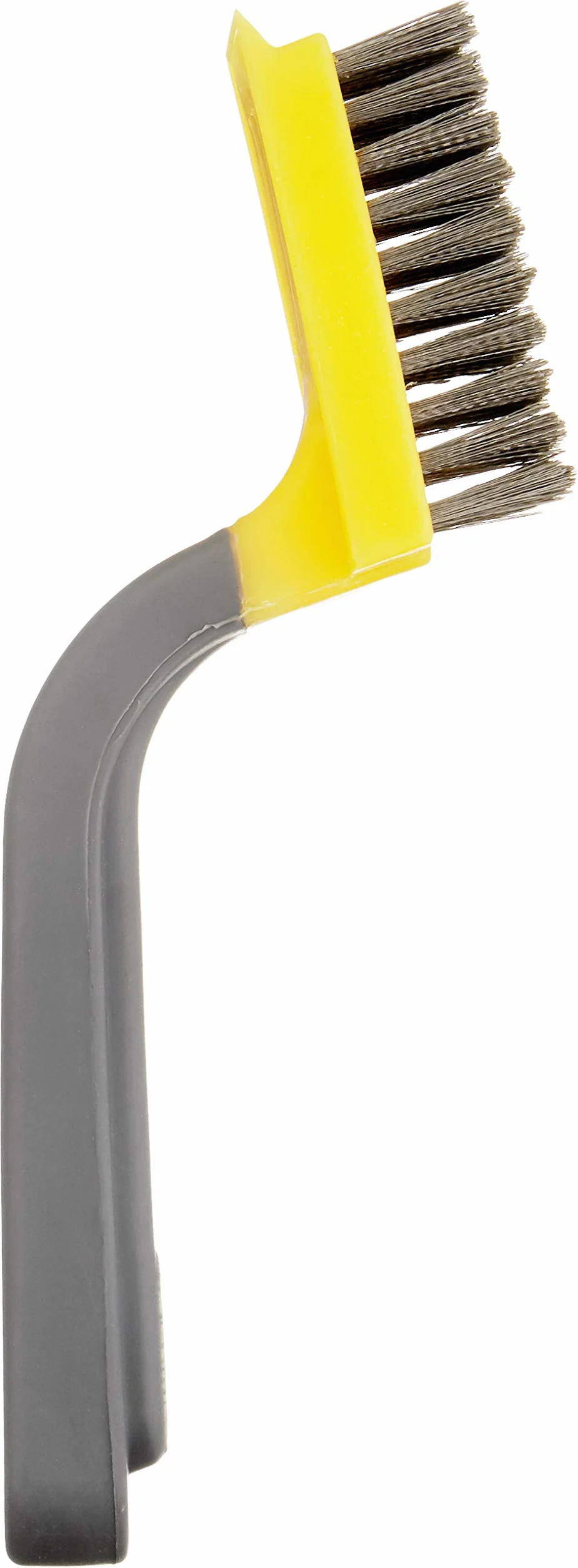 Amazon Basics szczotka druciana, szeroka, miękka rączka, stal nierdzewna, czarna, żółta
