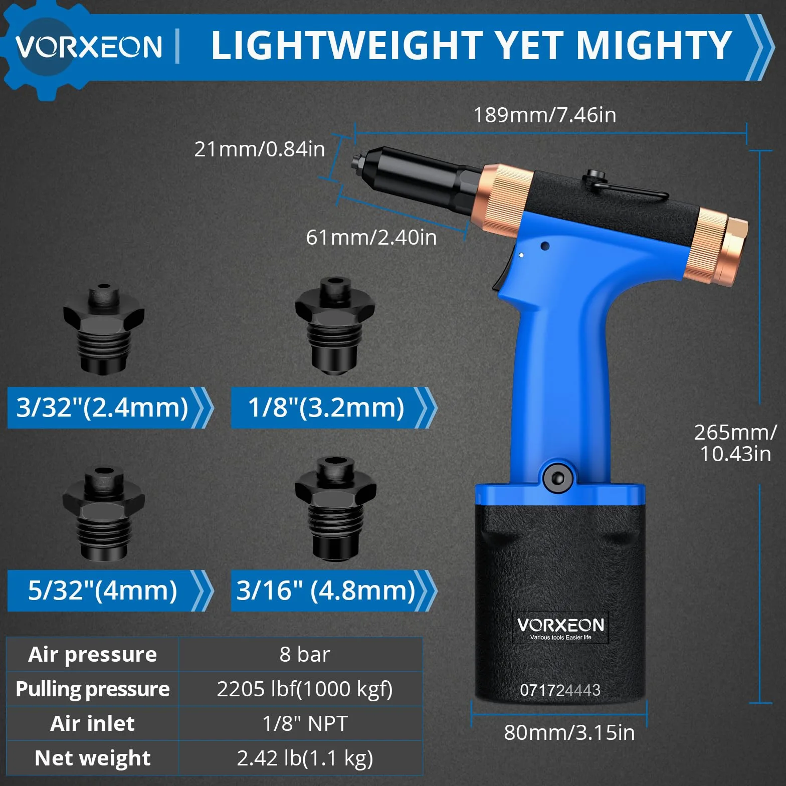 1305 KGF pistolet do nitowania na sprężone powietrze