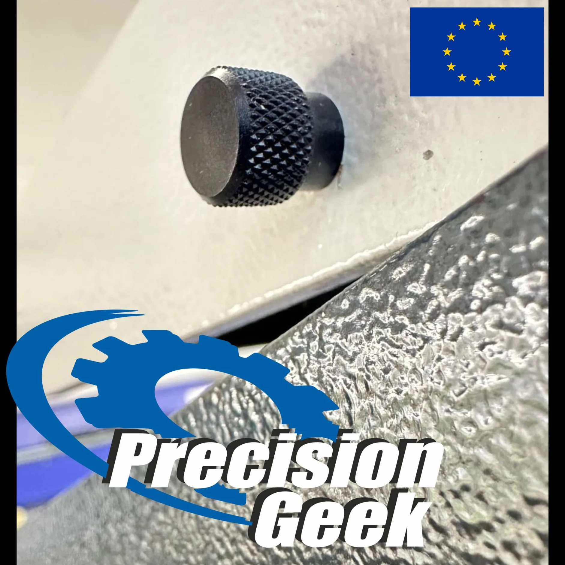 PrecisionGeek - Śruby Radełkowane z Dystansem M4 x 10 mm L-20 mm, Aluminium Czarne (zestaw 4 szt.)