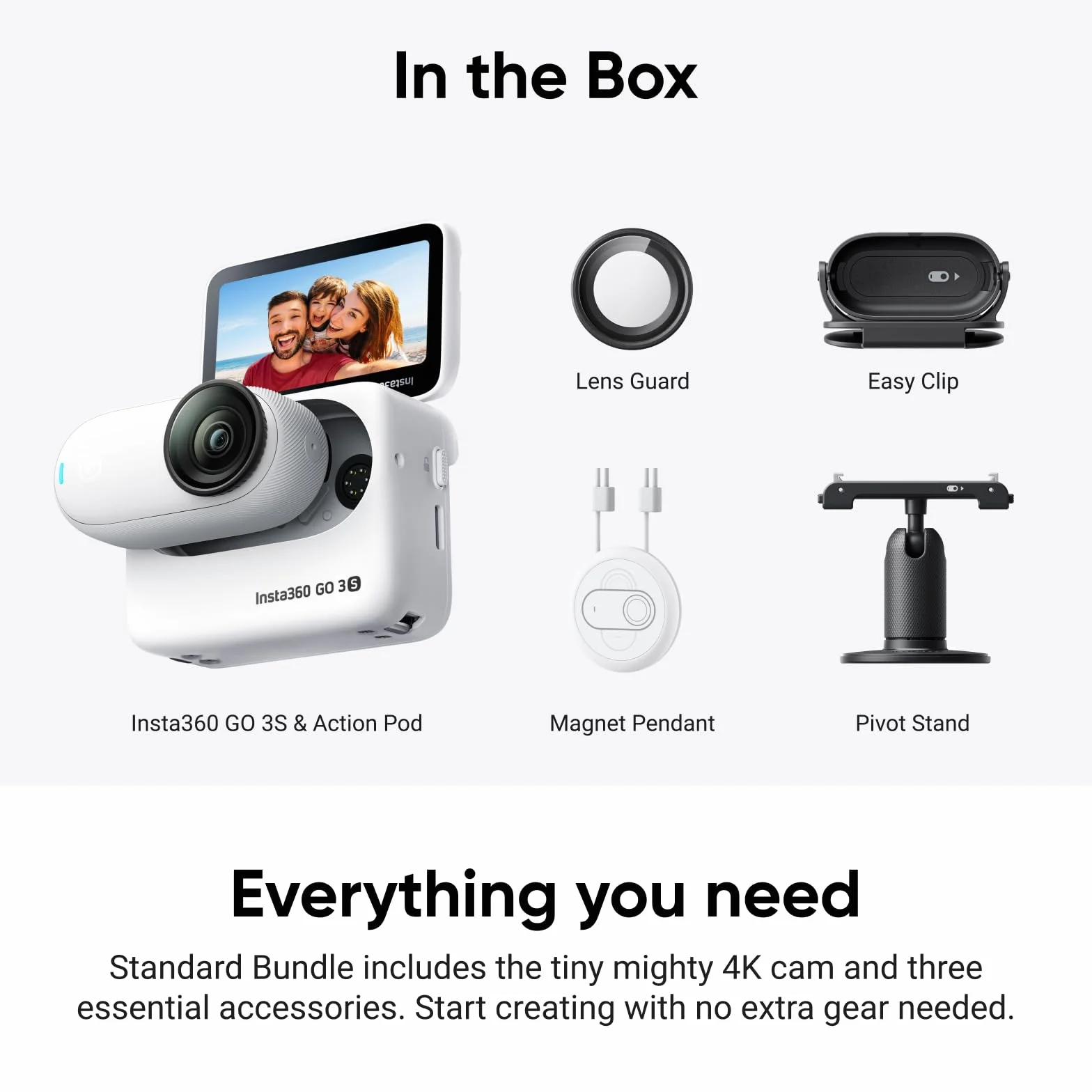 Insta360 GO 3S 64 GB Arctic White kamera 4K wodoodporna 10 m stabilizacja AI